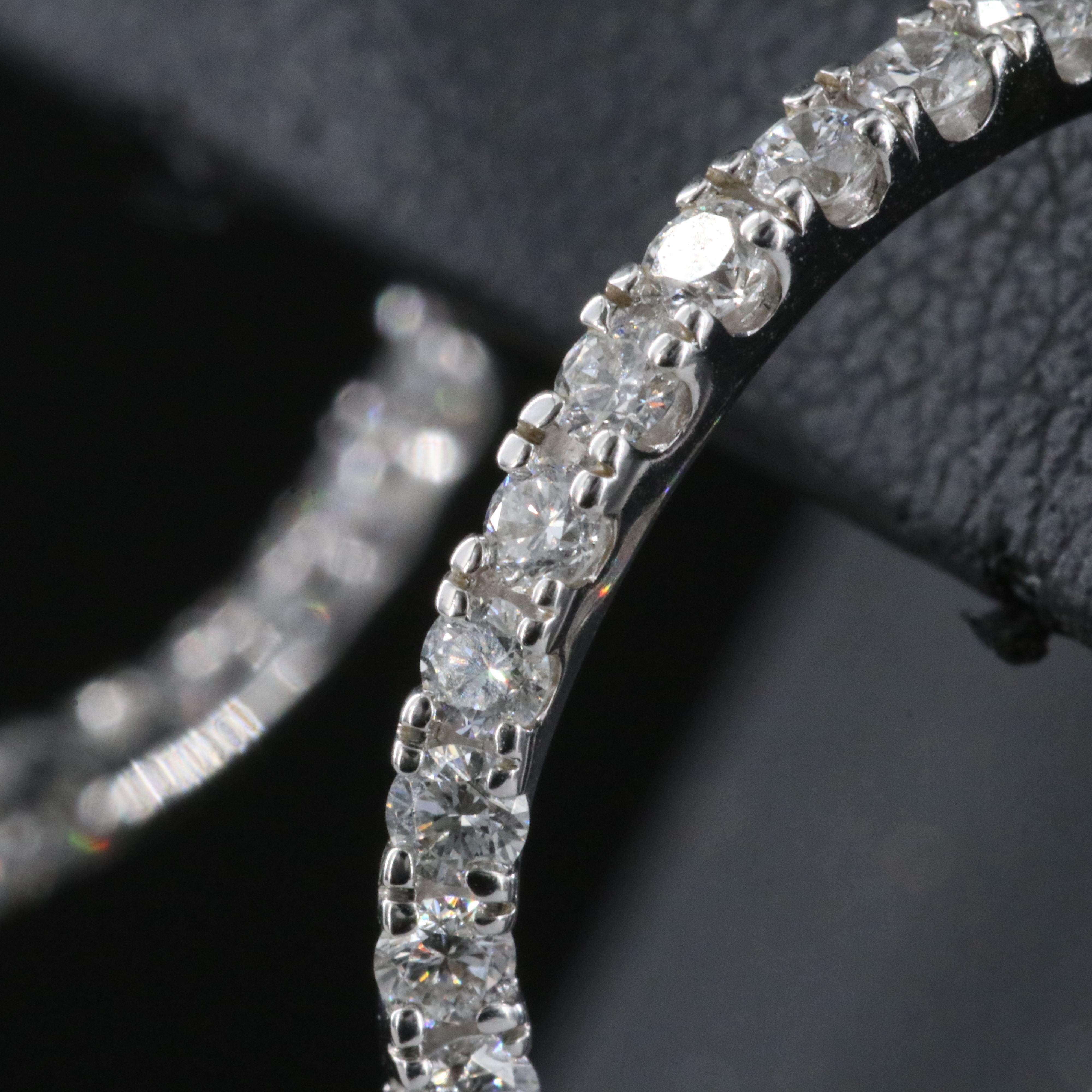 14K 1.12 CTW Lab Grown Diamond Half Hoop Earrings