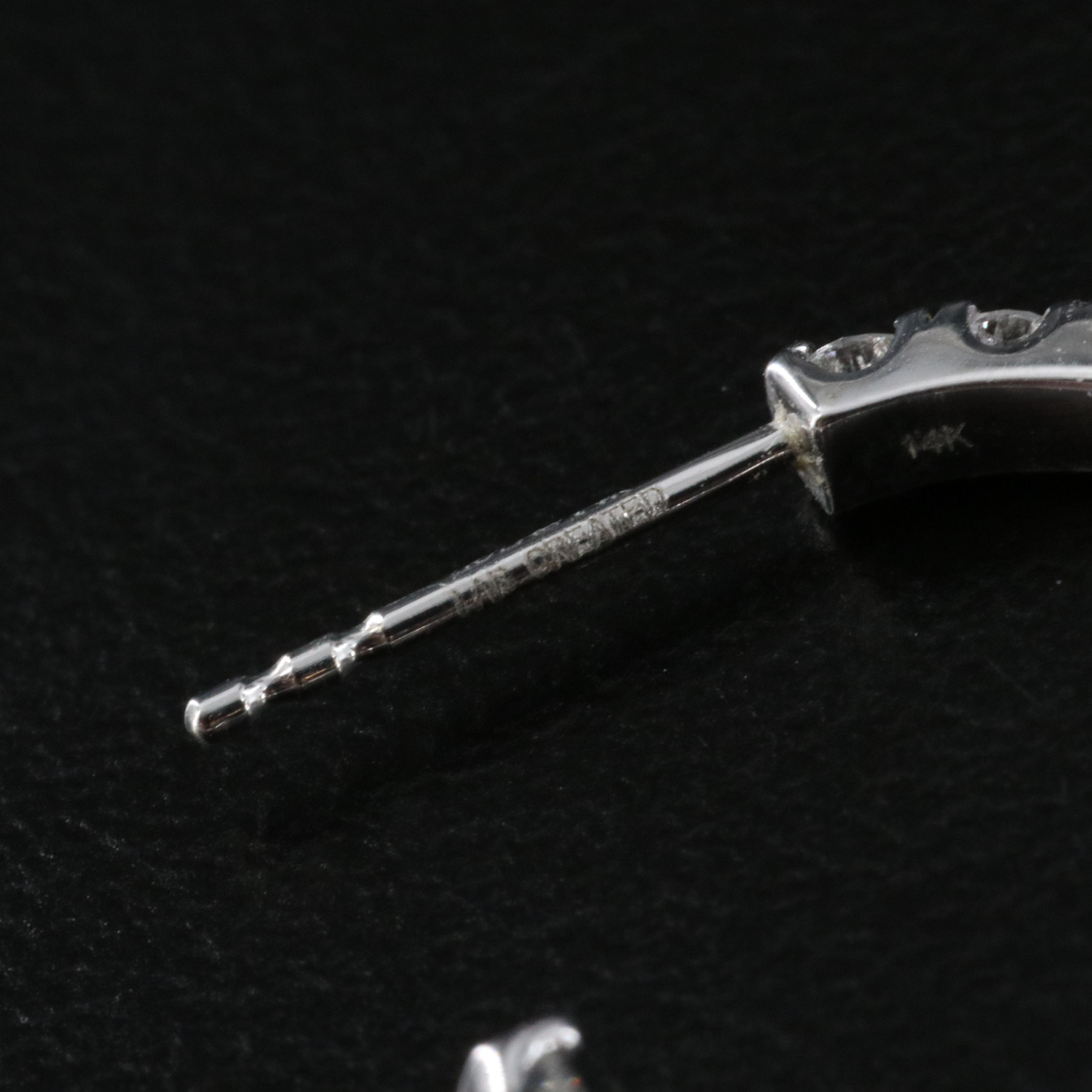 14K 1.12 CTW Lab Grown Diamond Half Hoop Earrings