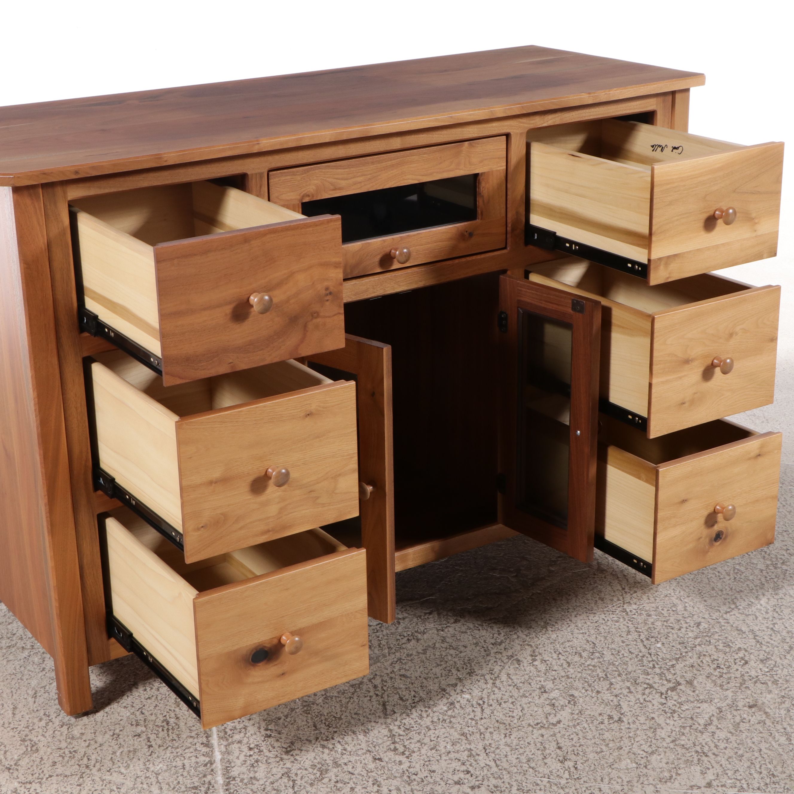 Ohio Hardwood Furniture Craftsman Style Handcrafted Wood Media Cabinet