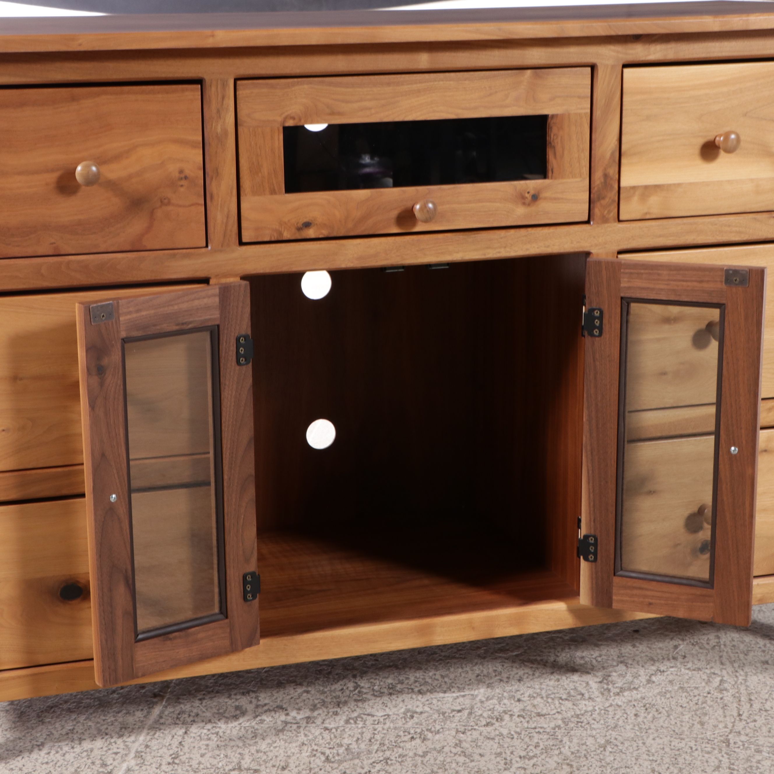 Ohio Hardwood Furniture Craftsman Style Handcrafted Wood Media Cabinet