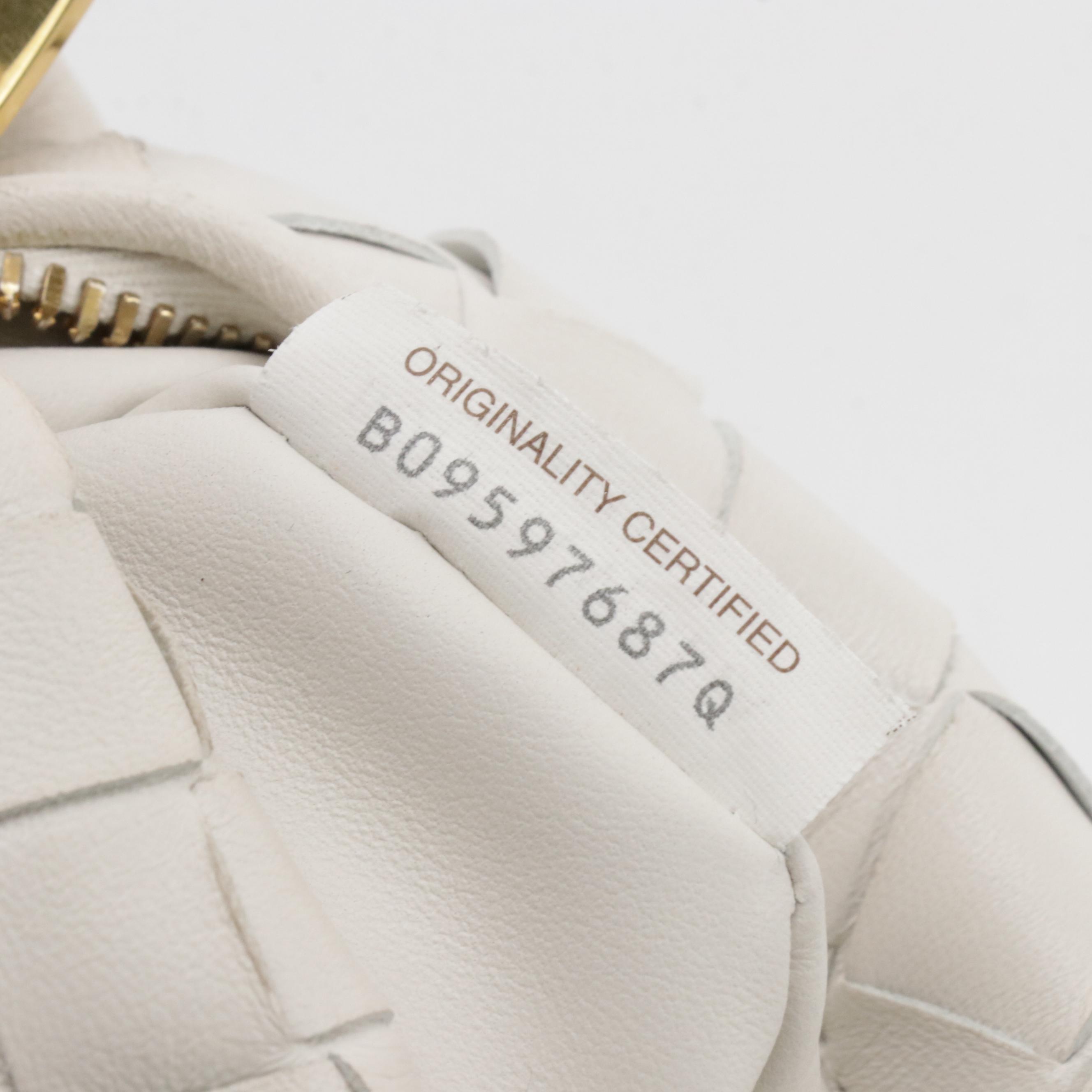 Bottega Veneta Mini Jodie Hobo Bag in Chalk Intrecciato leather