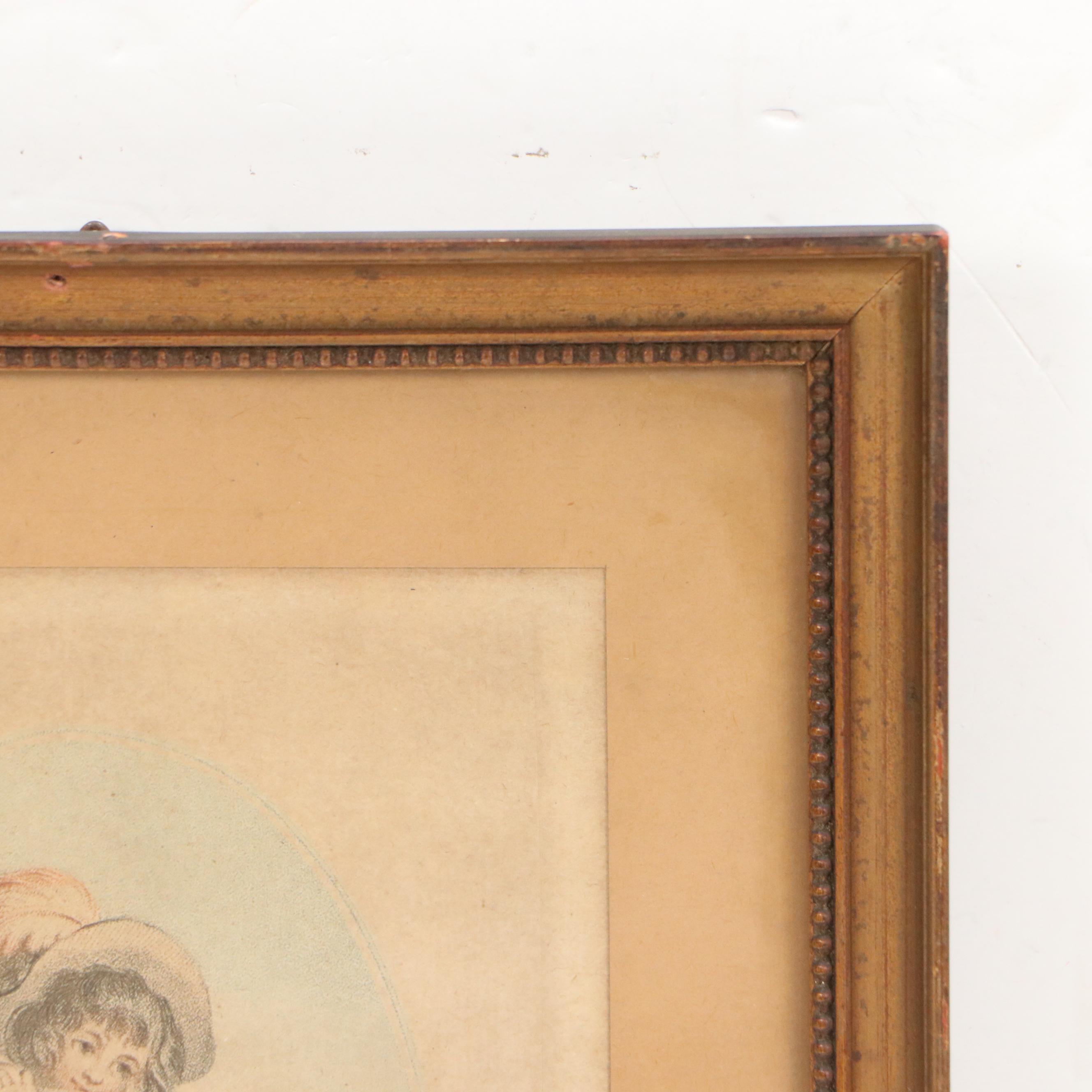 Stipple Engraving After William Hamilton "Piping Boy" and Other, 1785