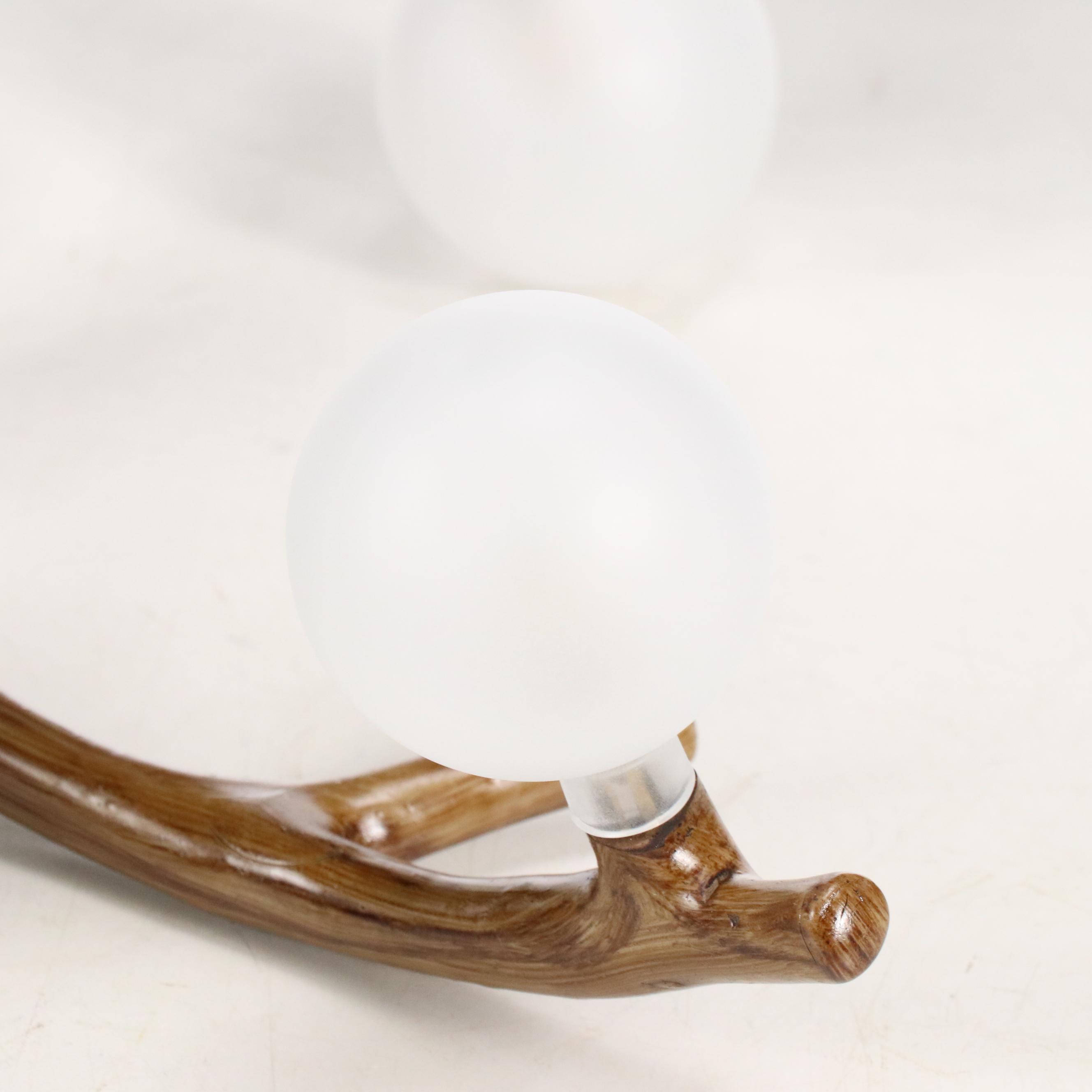 Faux Bois Finish Branch Chandelier, Contemporary