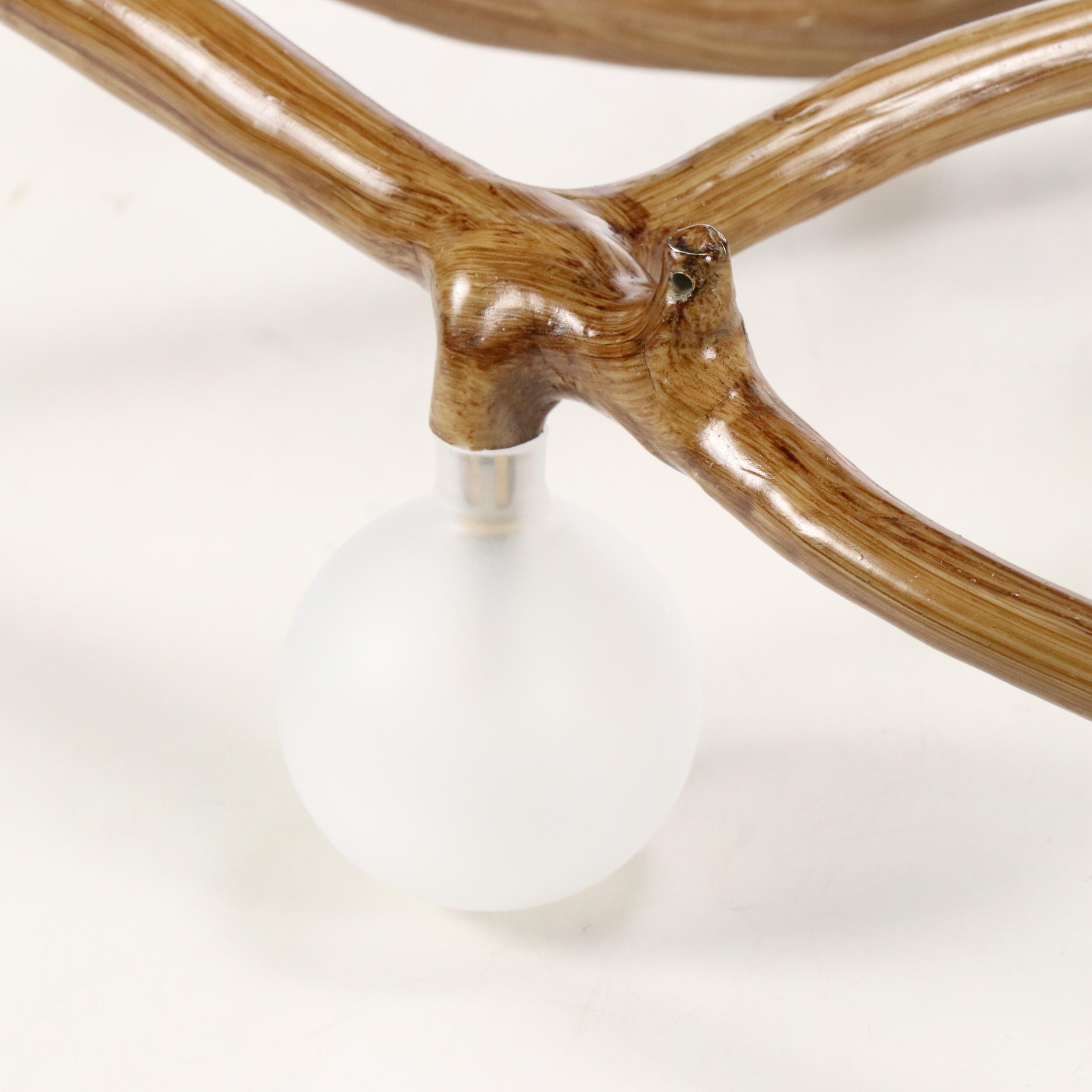 Faux Bois Finish Branch Chandelier, Contemporary