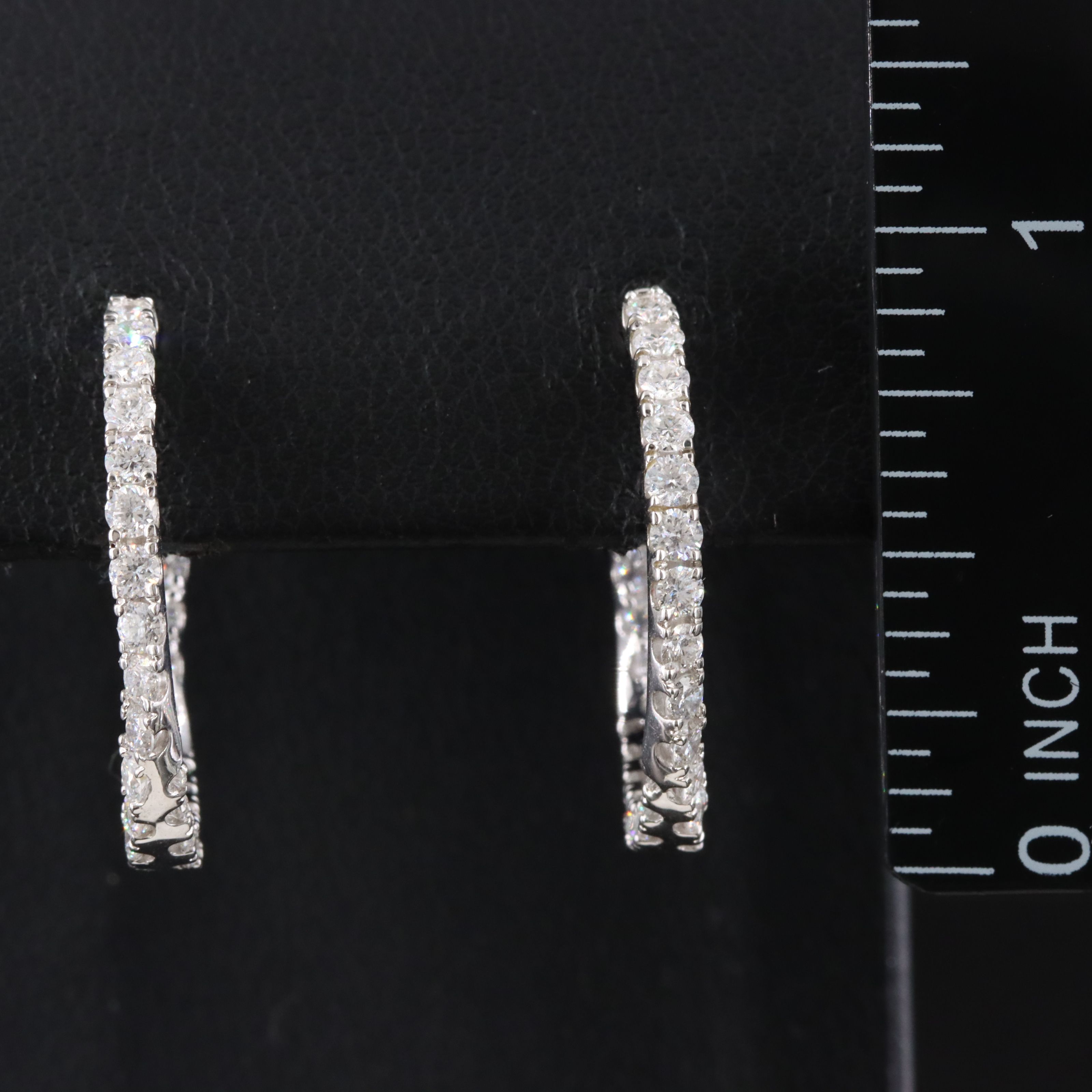 14K 1.50 CTW Lab Grown Diamond Twist J Hoop Earrings