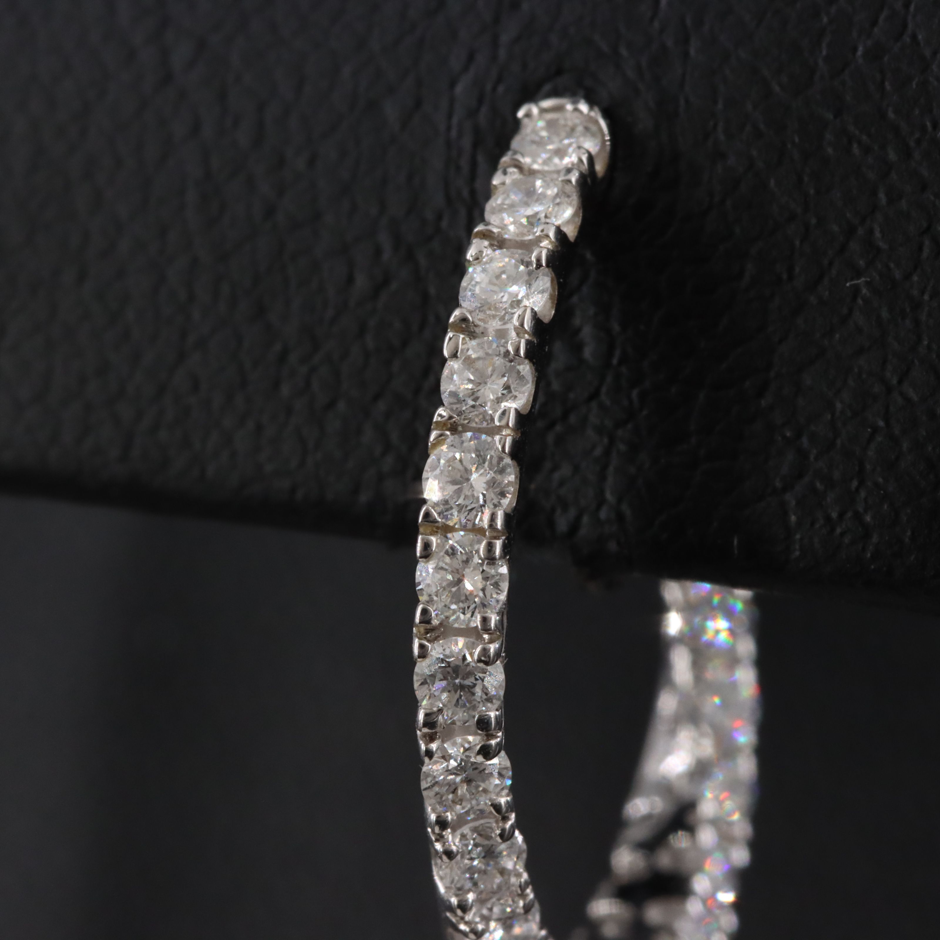 14K 1.50 CTW Lab Grown Diamond Twist J Hoop Earrings