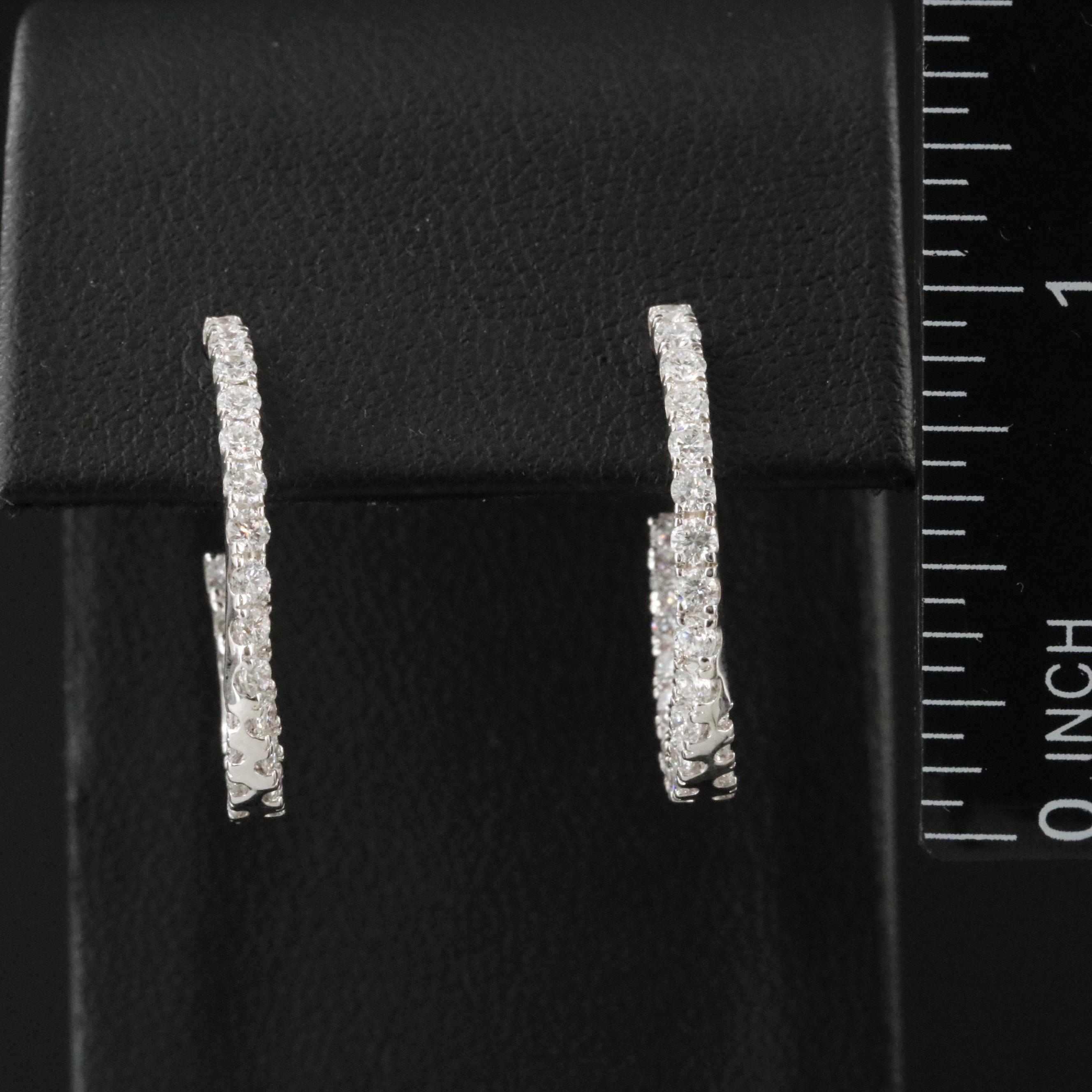 14K 1.50 CTW Lab Grown Diamond Twist J Hoop Earrings