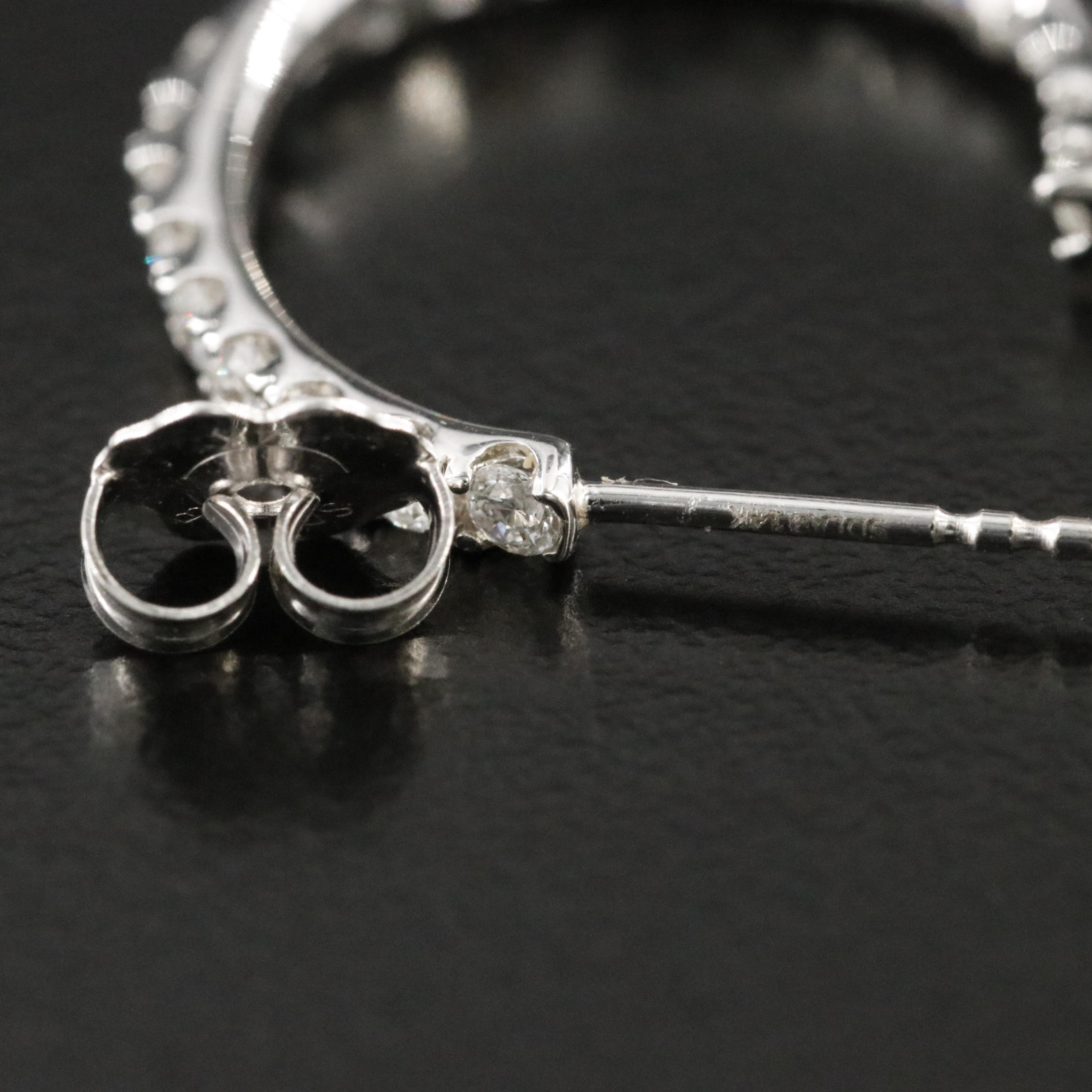 14K 1.50 CTW Lab Grown Diamond Twist J Hoop Earrings