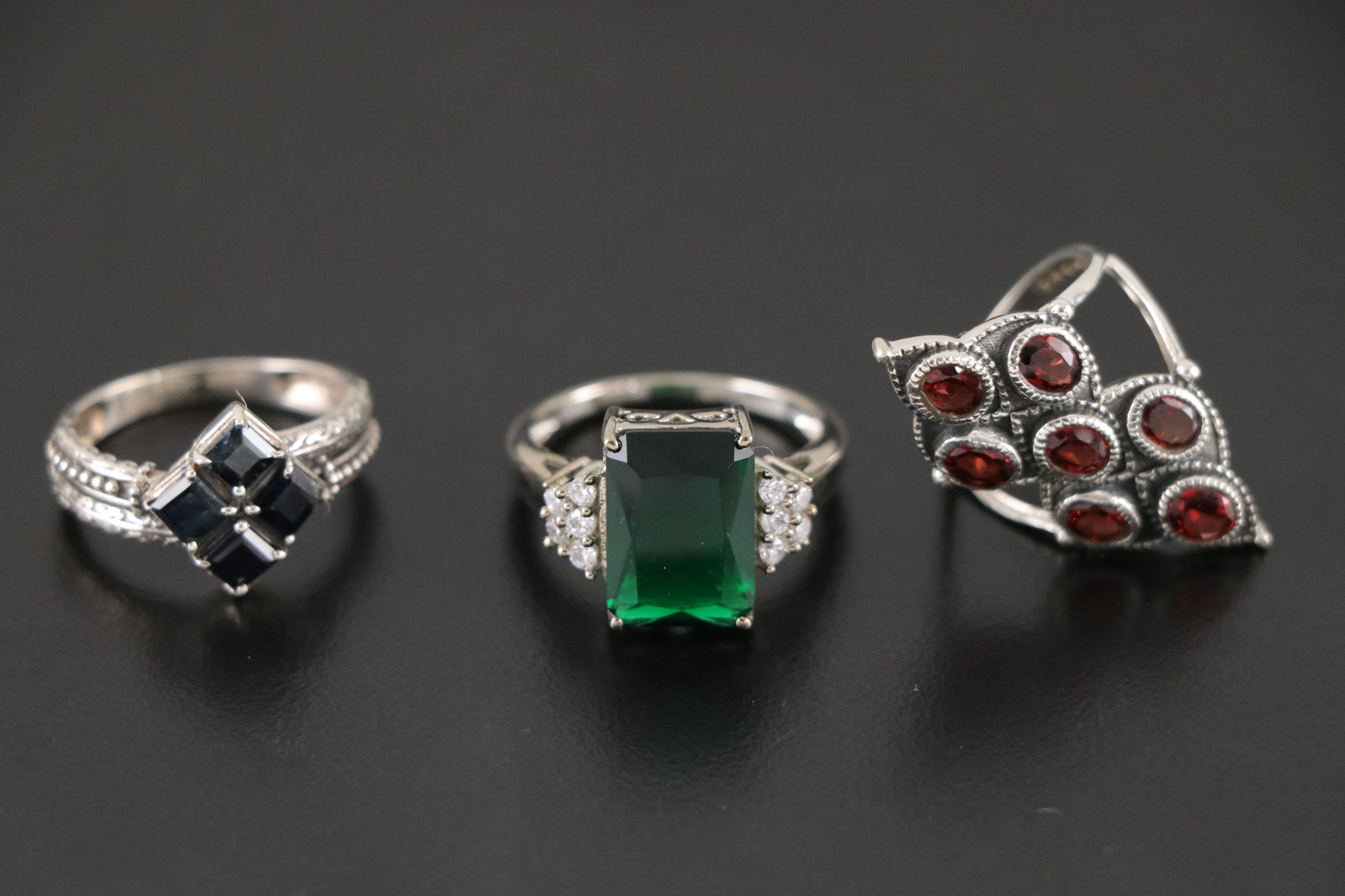 14 Assorted Sterling Silver Rings, Necklaces and Earrings