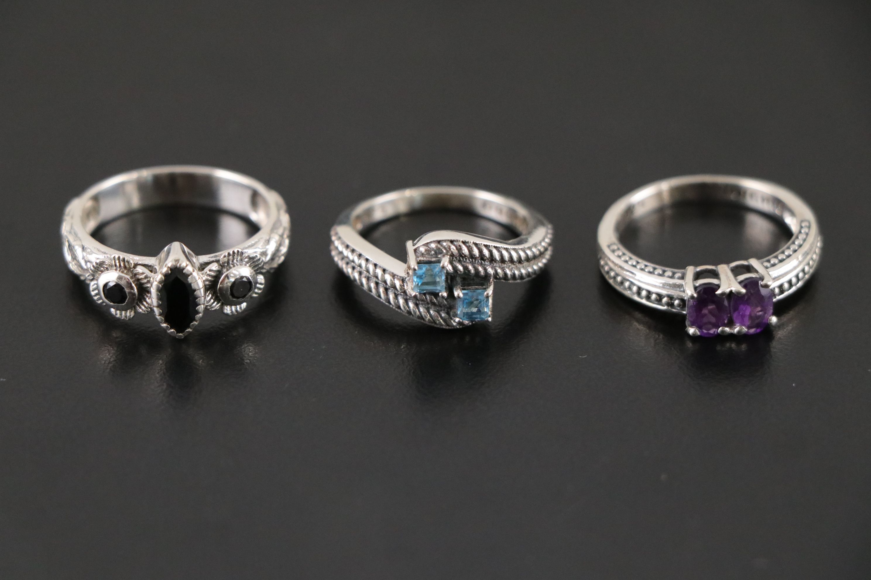 14 Assorted Sterling Silver Rings, Necklaces and Earrings