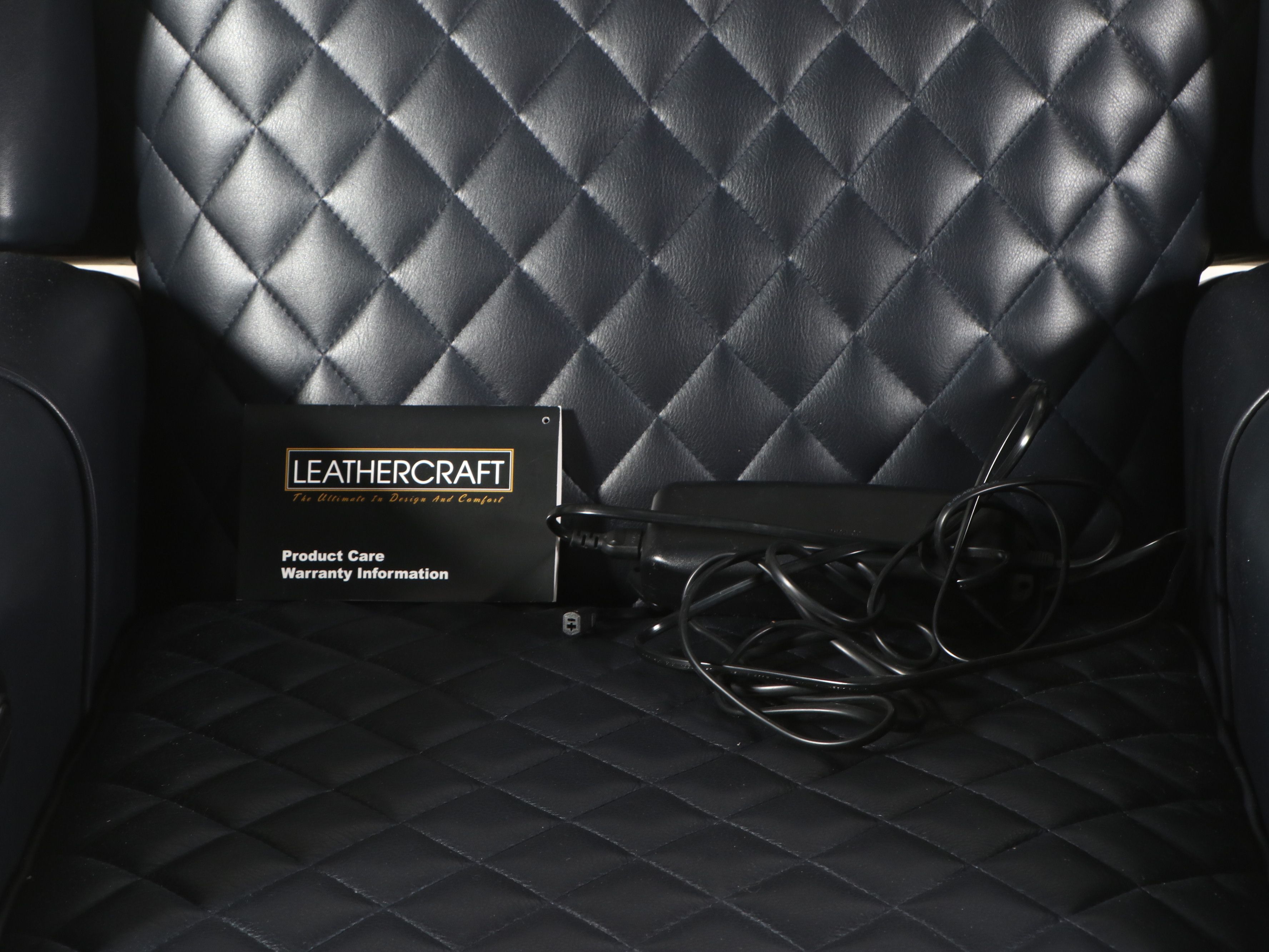 Leathercraft Quilted Leather Upholstered Recliner with Nailhead Trim