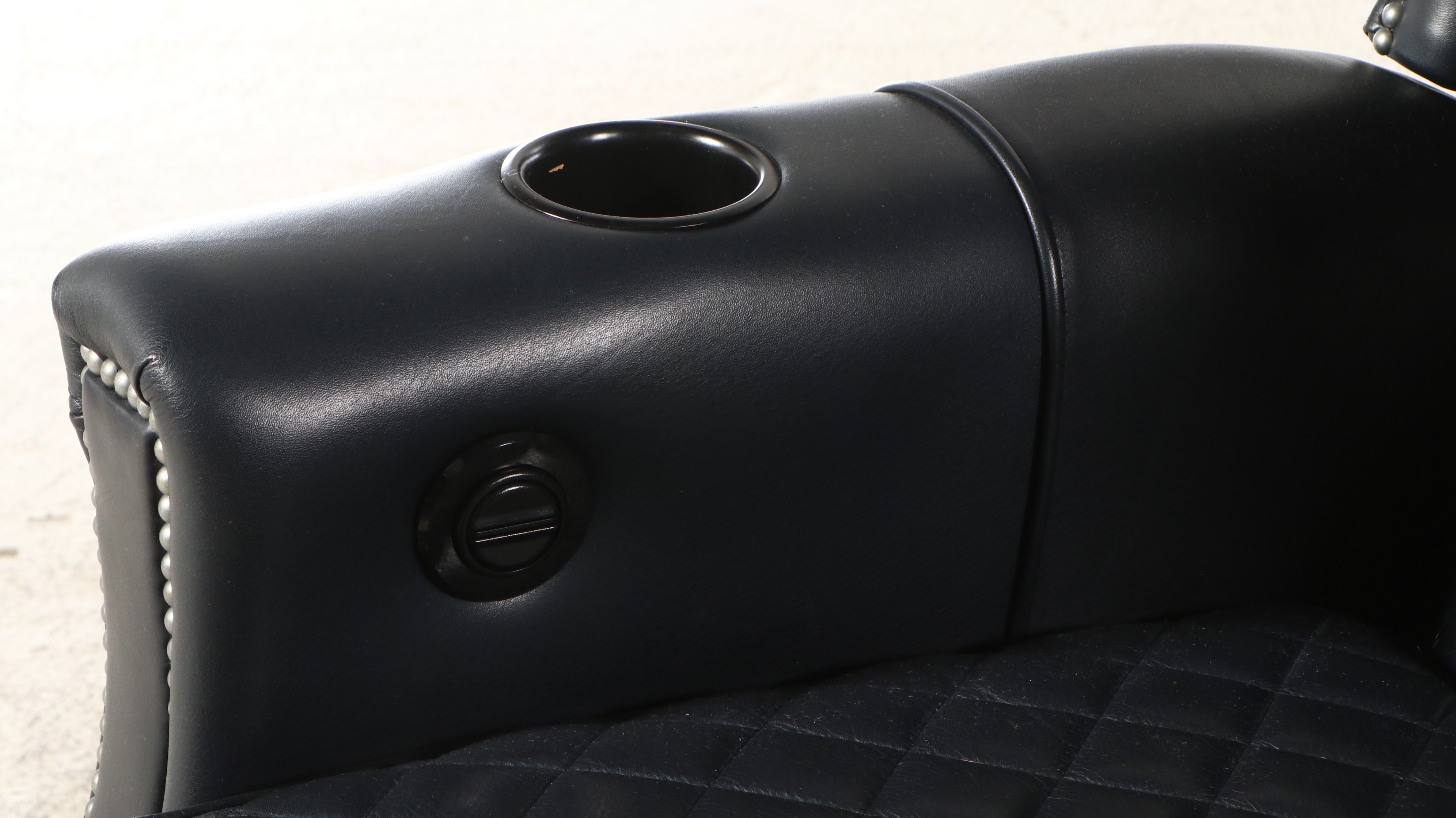 Leathercraft Quilted Leather Upholstered Recliner with Nailhead Trim