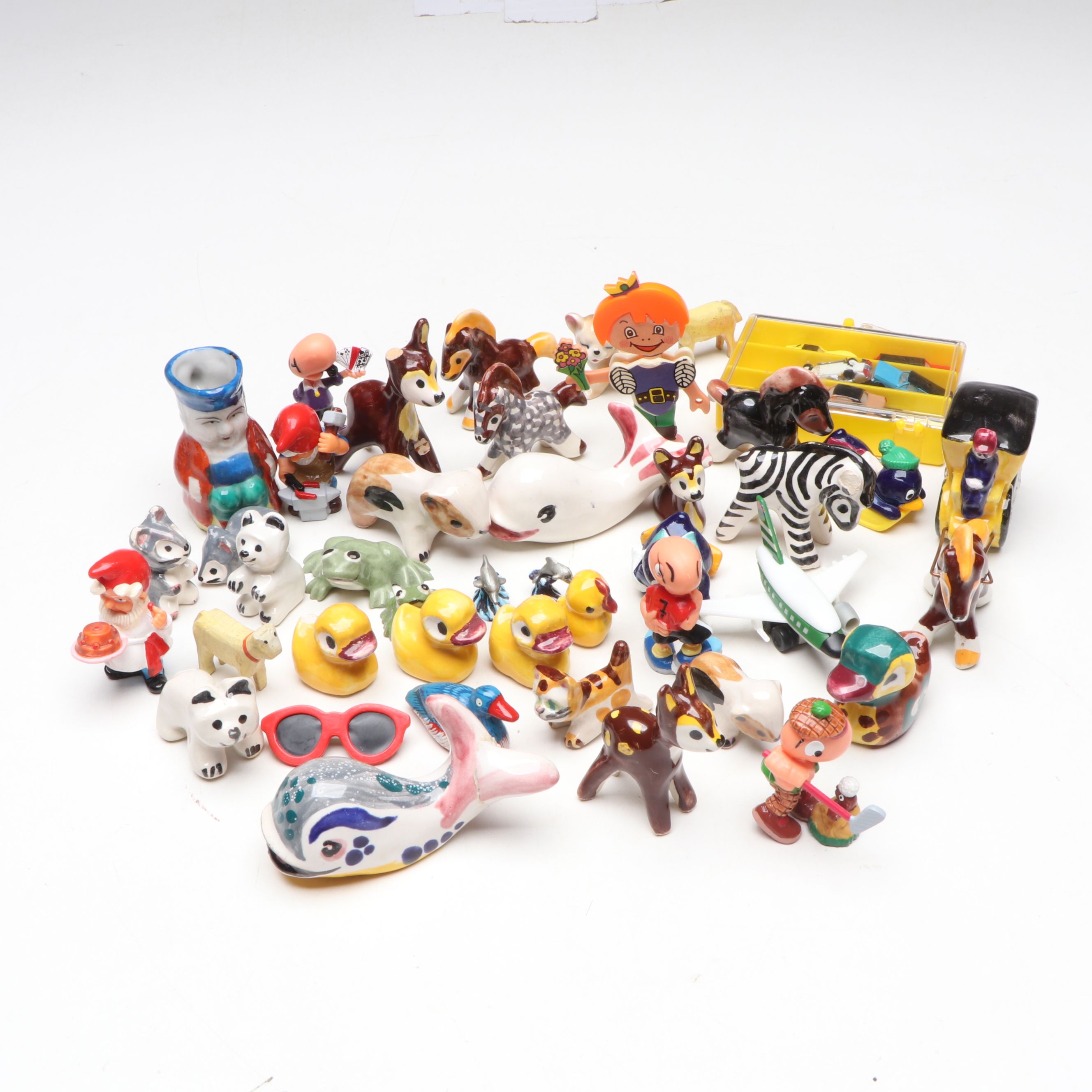 Vintage Ceramic Miniature Toby Jug with Other Figurines