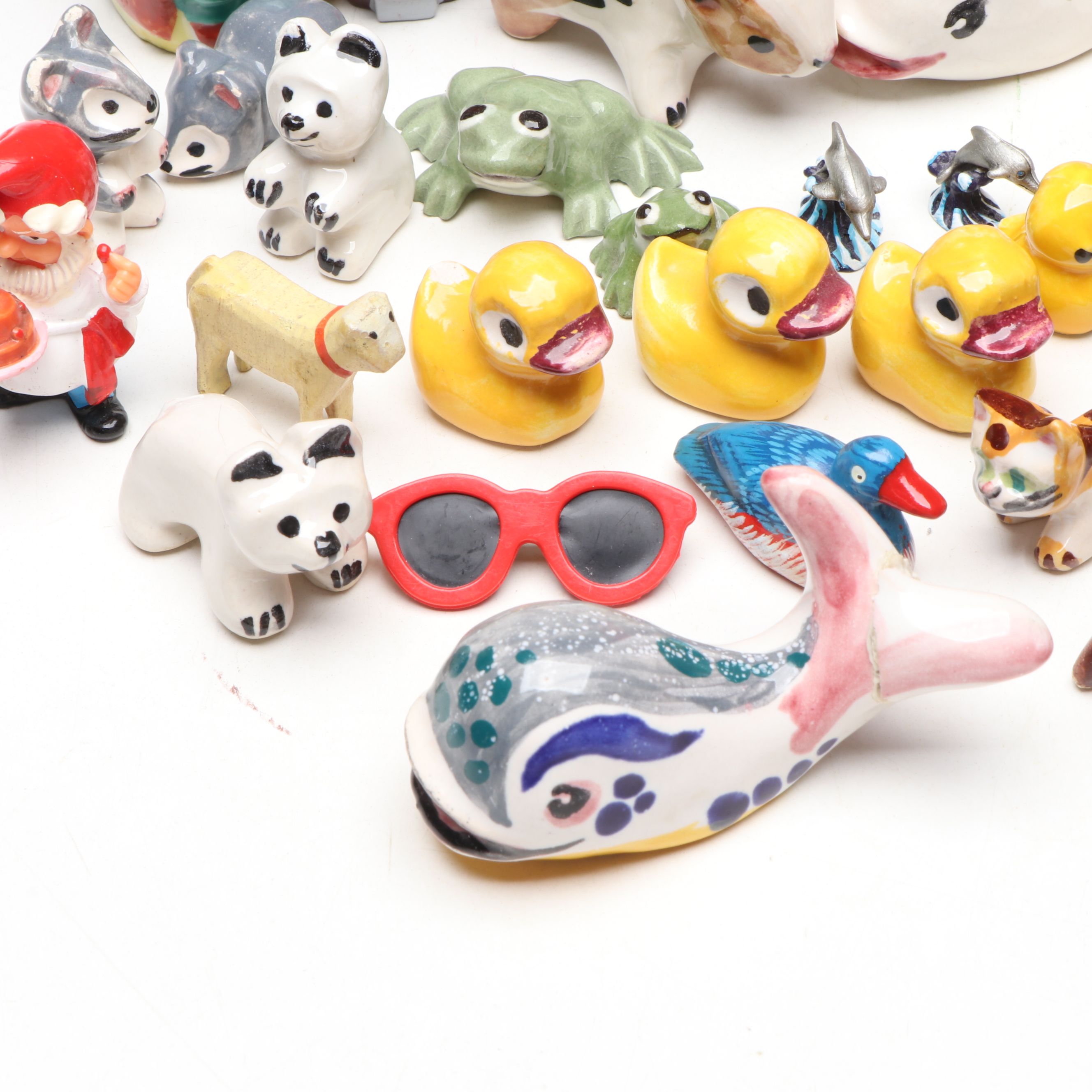 Vintage Ceramic Miniature Toby Jug with Other Figurines