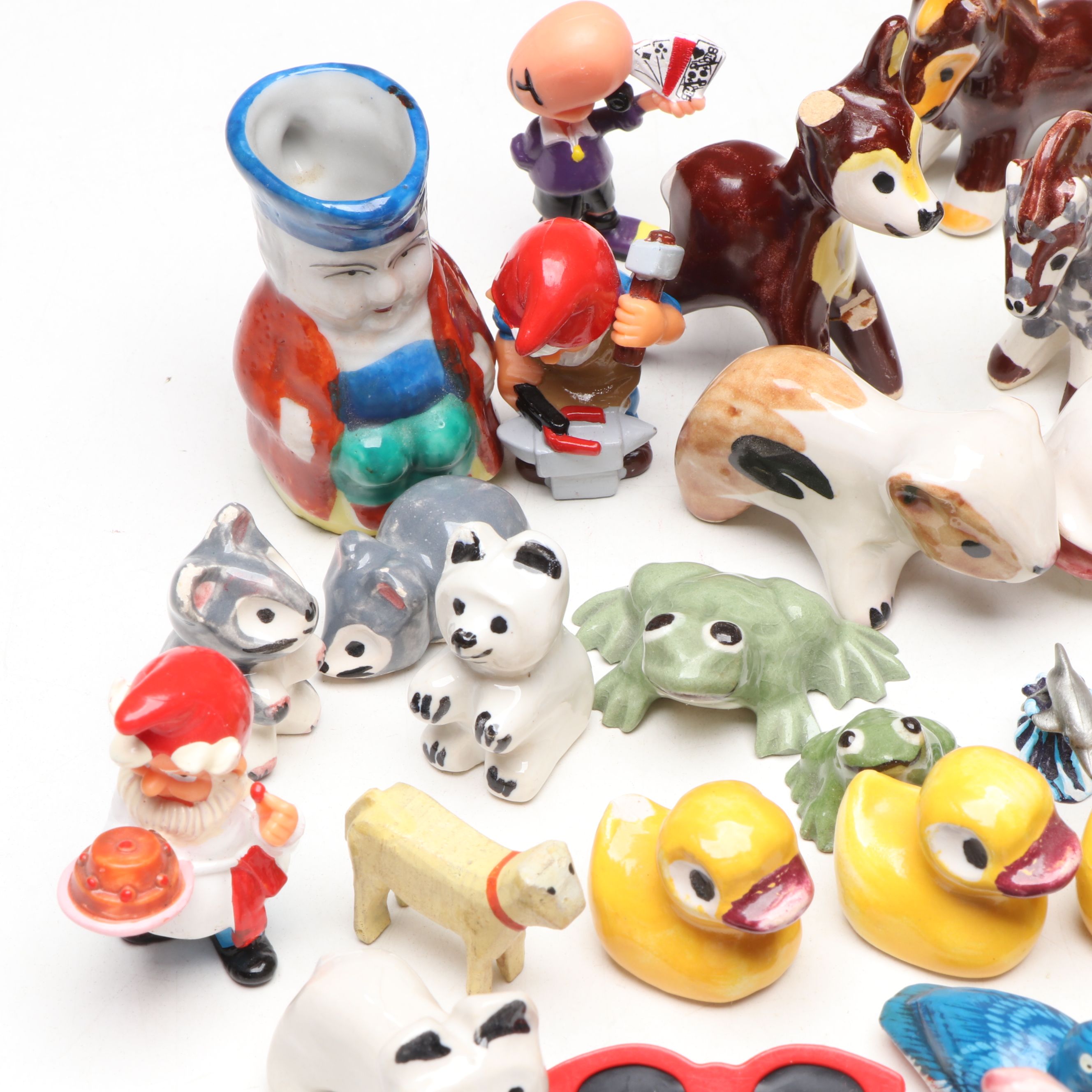 Vintage Ceramic Miniature Toby Jug with Other Figurines