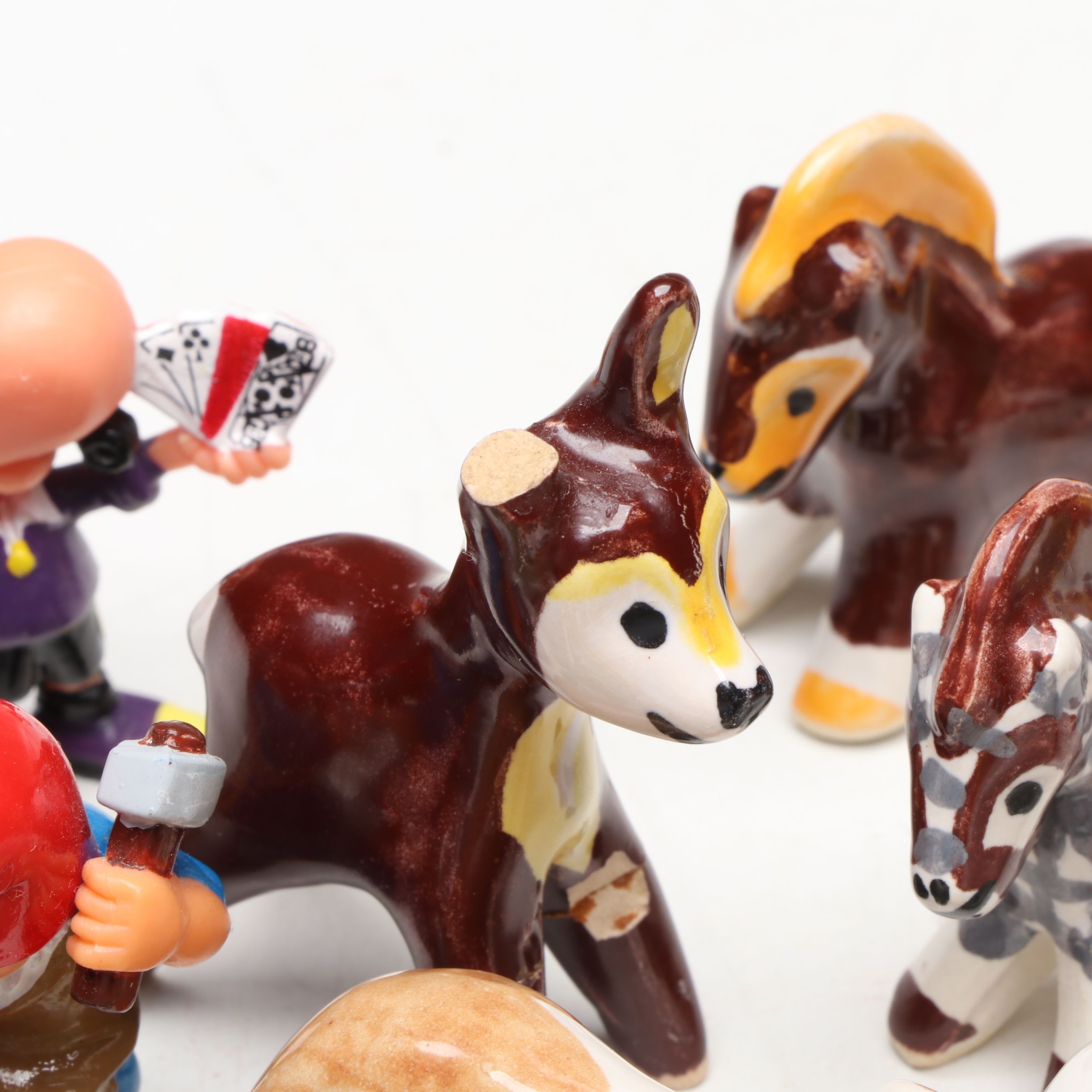 Vintage Ceramic Miniature Toby Jug with Other Figurines