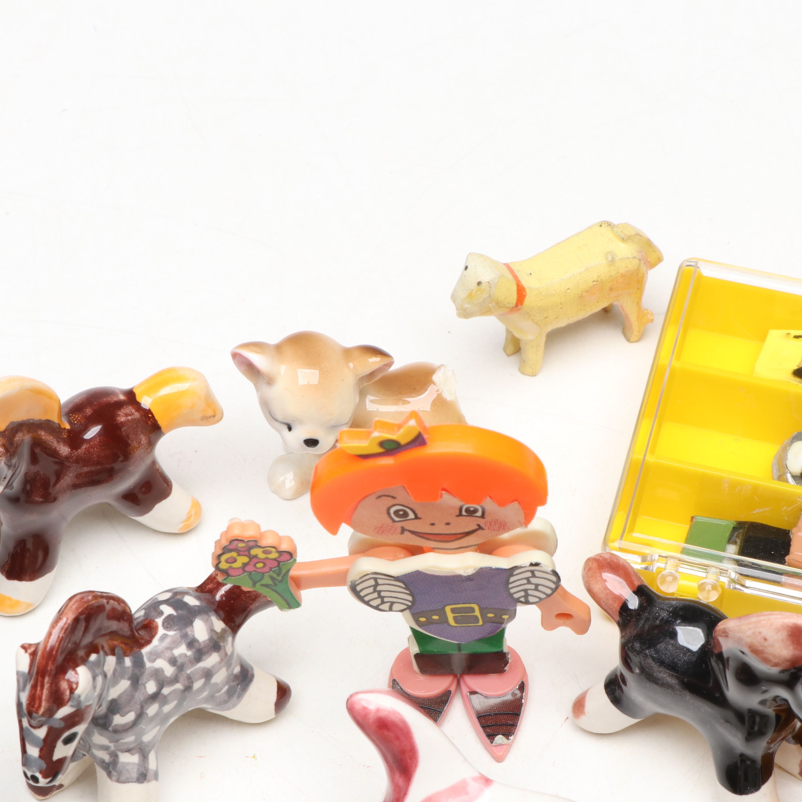 Vintage Ceramic Miniature Toby Jug with Other Figurines