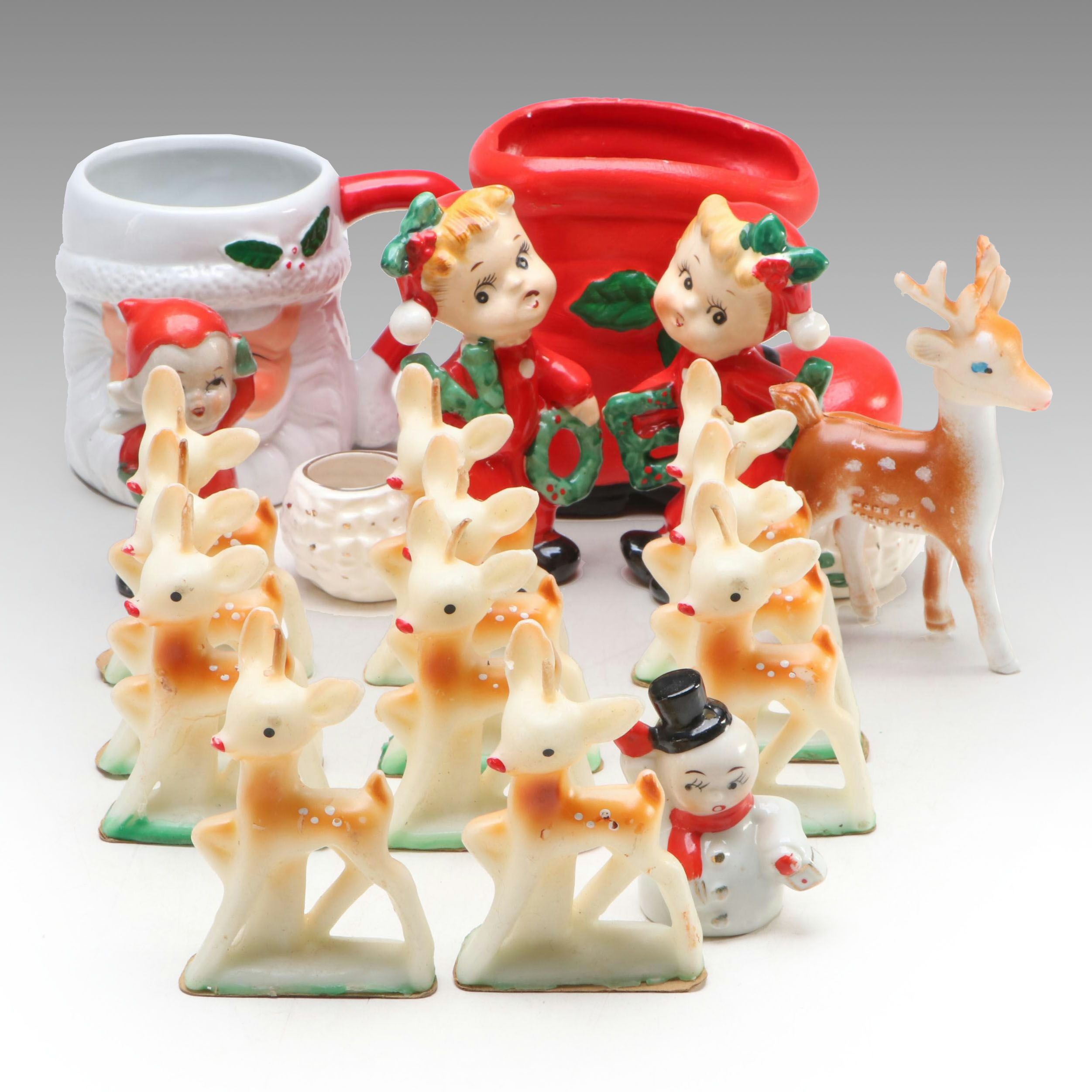 Gurley Novelty Co. "Young Rudolph" Candles with More Vintage Christmas Décor