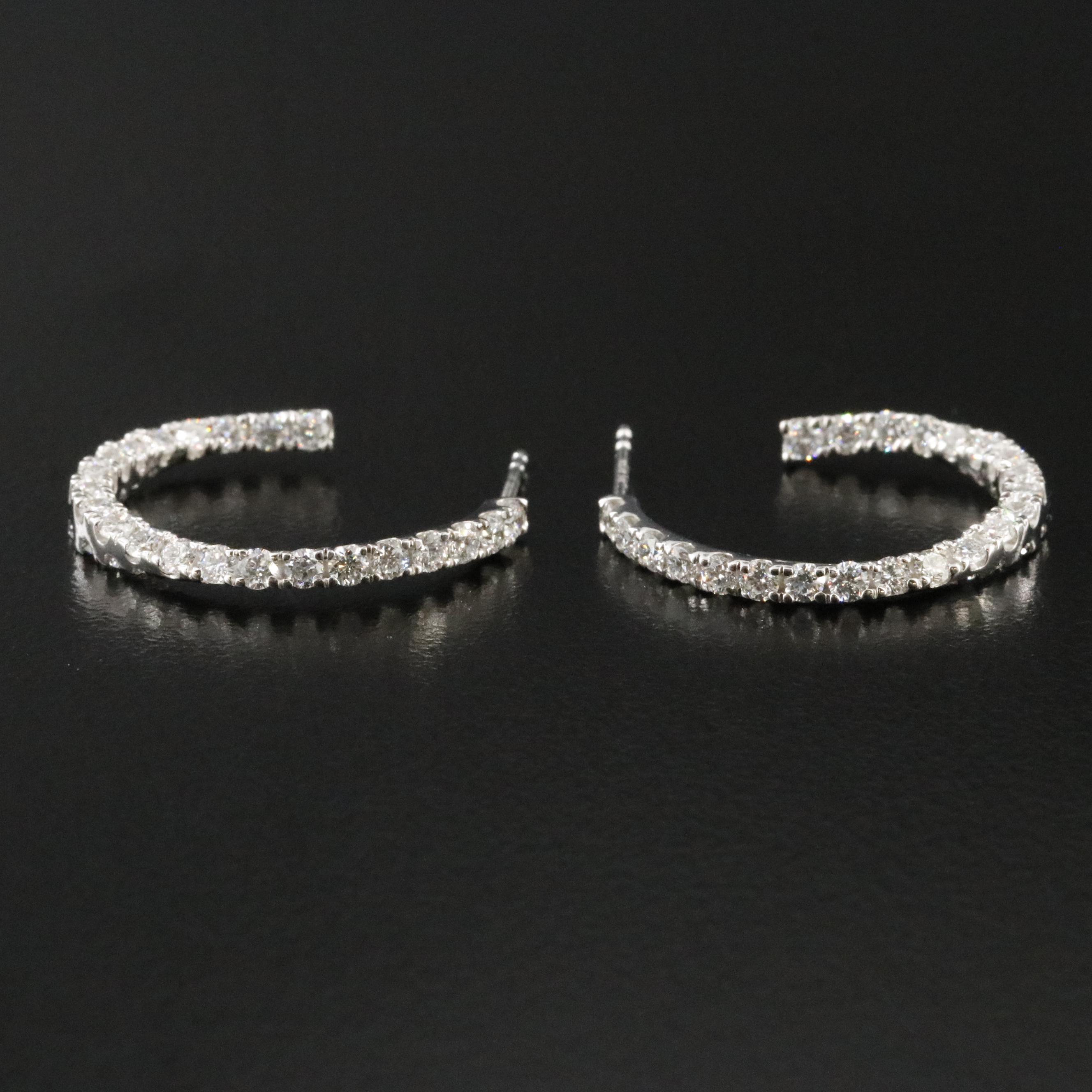 14K 1.50 CTW Lab Grown Diamond Half Hoop Earrings