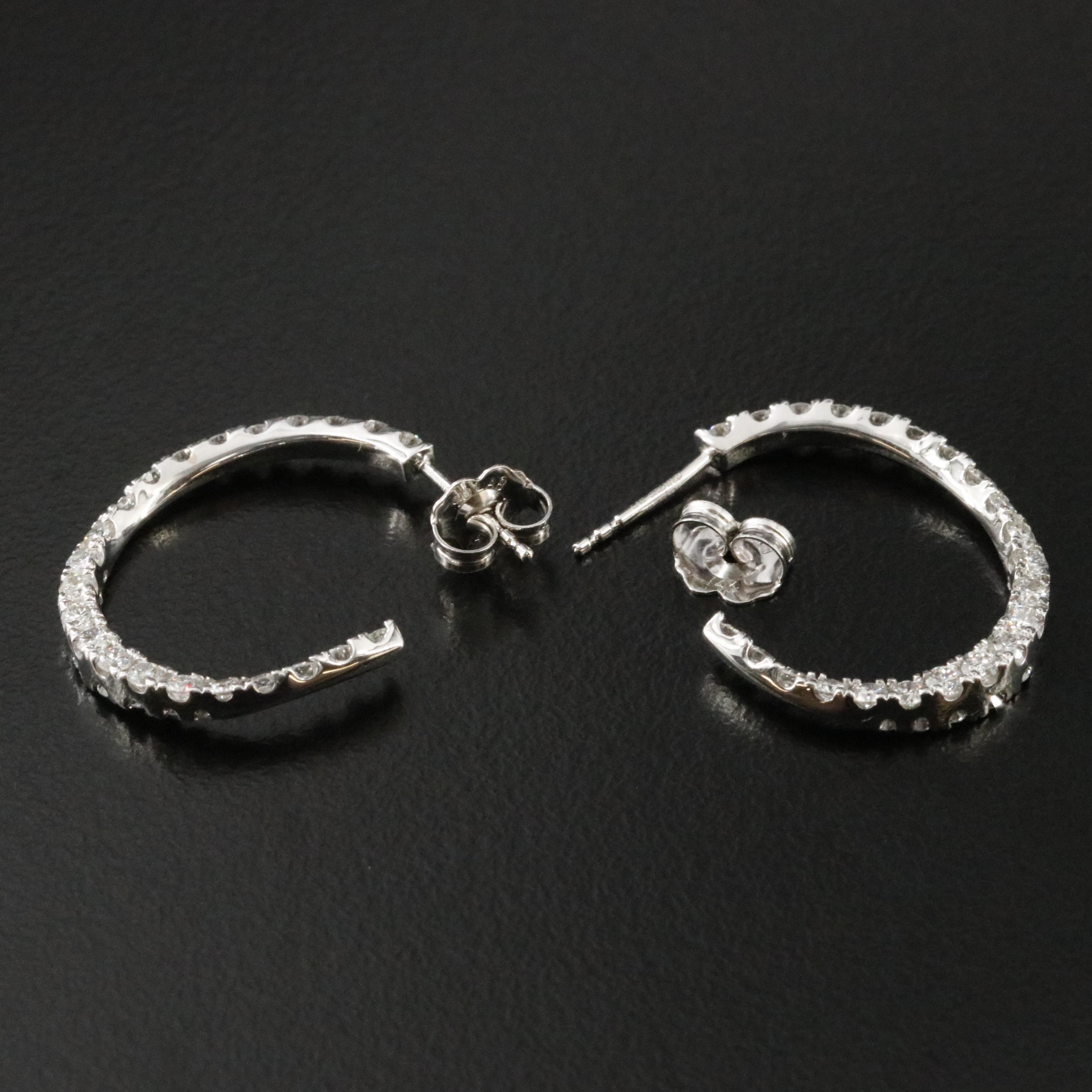 14K 1.50 CTW Lab Grown Diamond Half Hoop Earrings