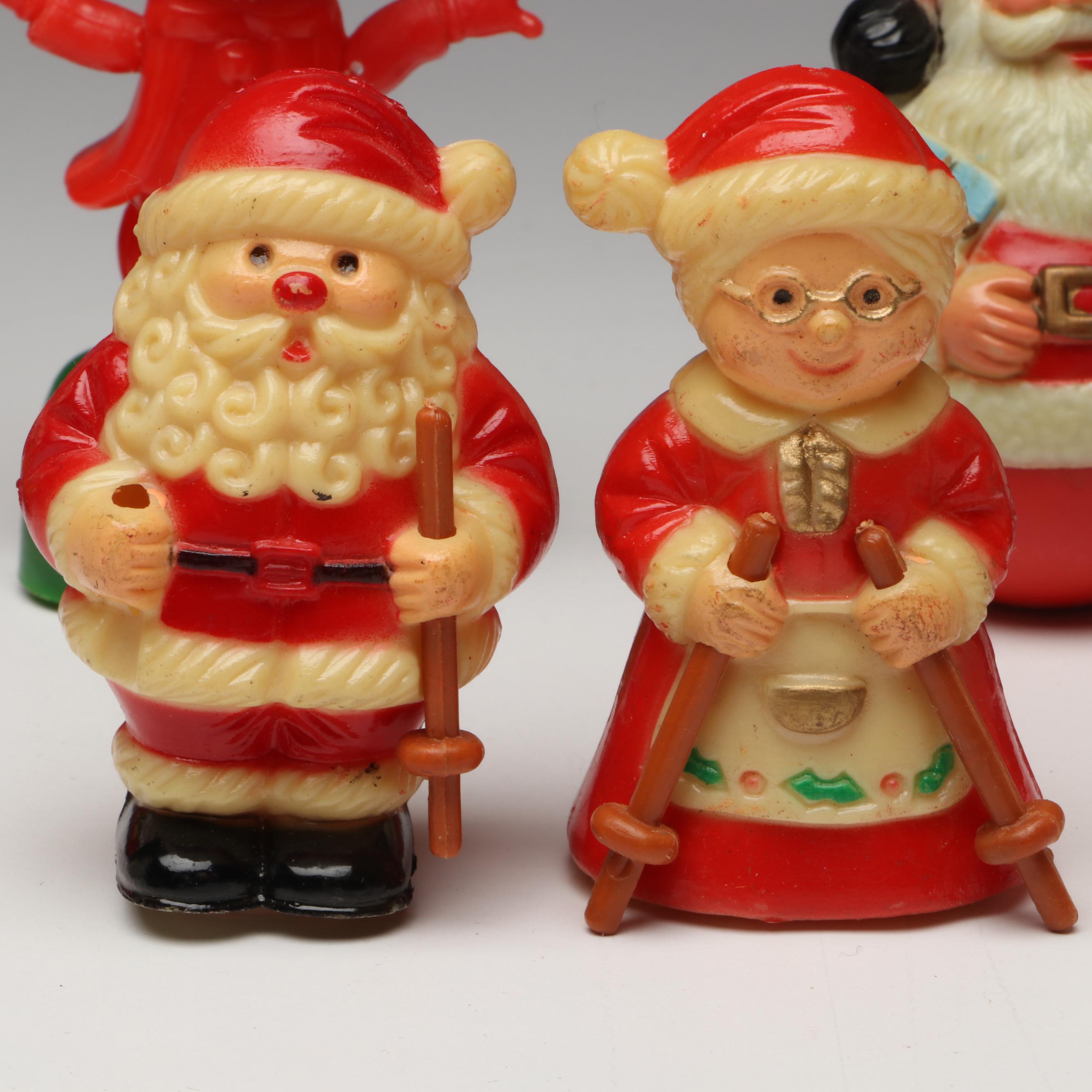 Kiddie Products with Other Plastic Santas, Snowmen and More, Mid to Late 20th C.