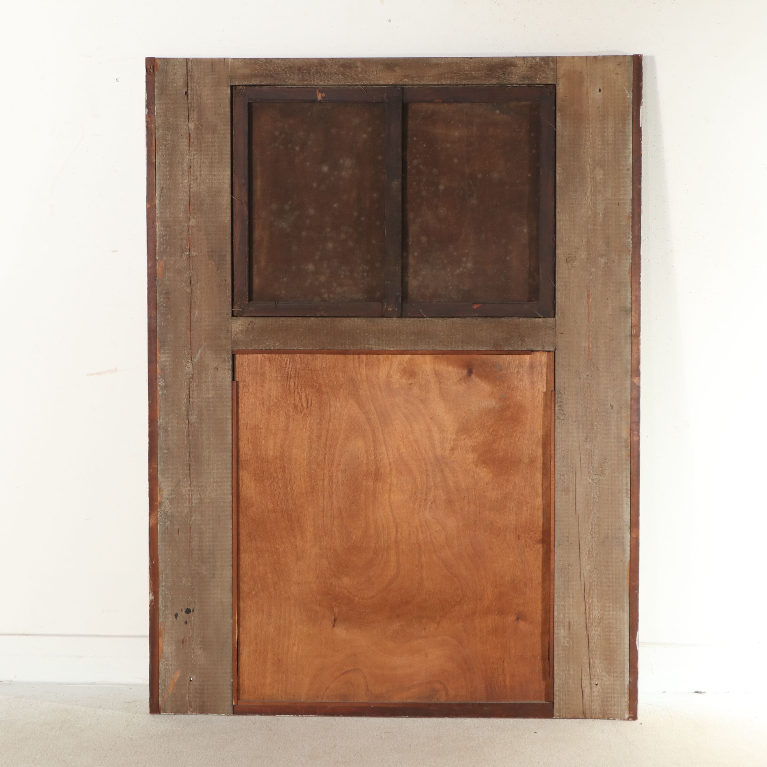 French Louis XVI Style Trumeau Mirror with Putti Pastoral Painting, 19th Century