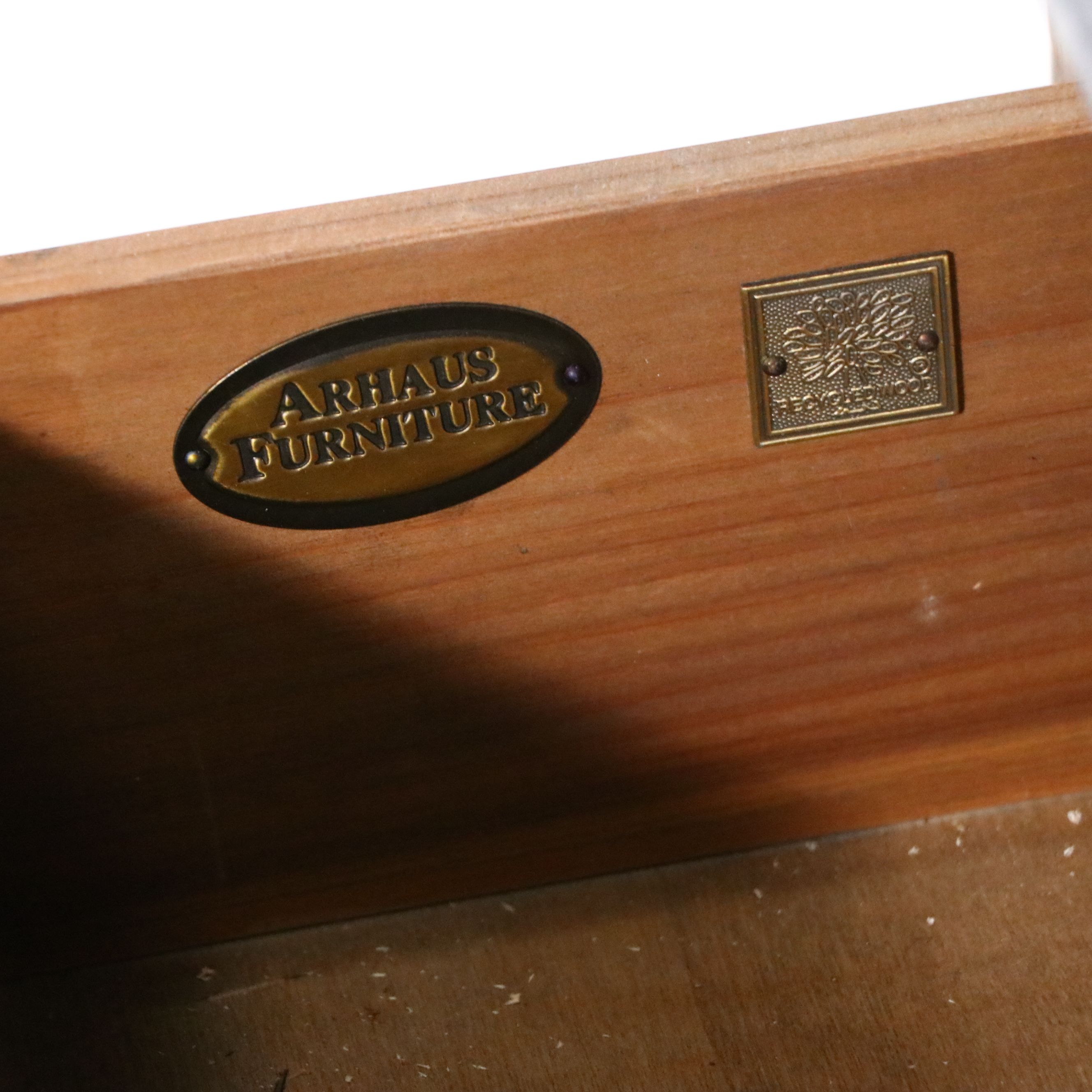 Arhaus "Kensington" Reclaimed Pine Demilune Sideboard with Bluestone Top