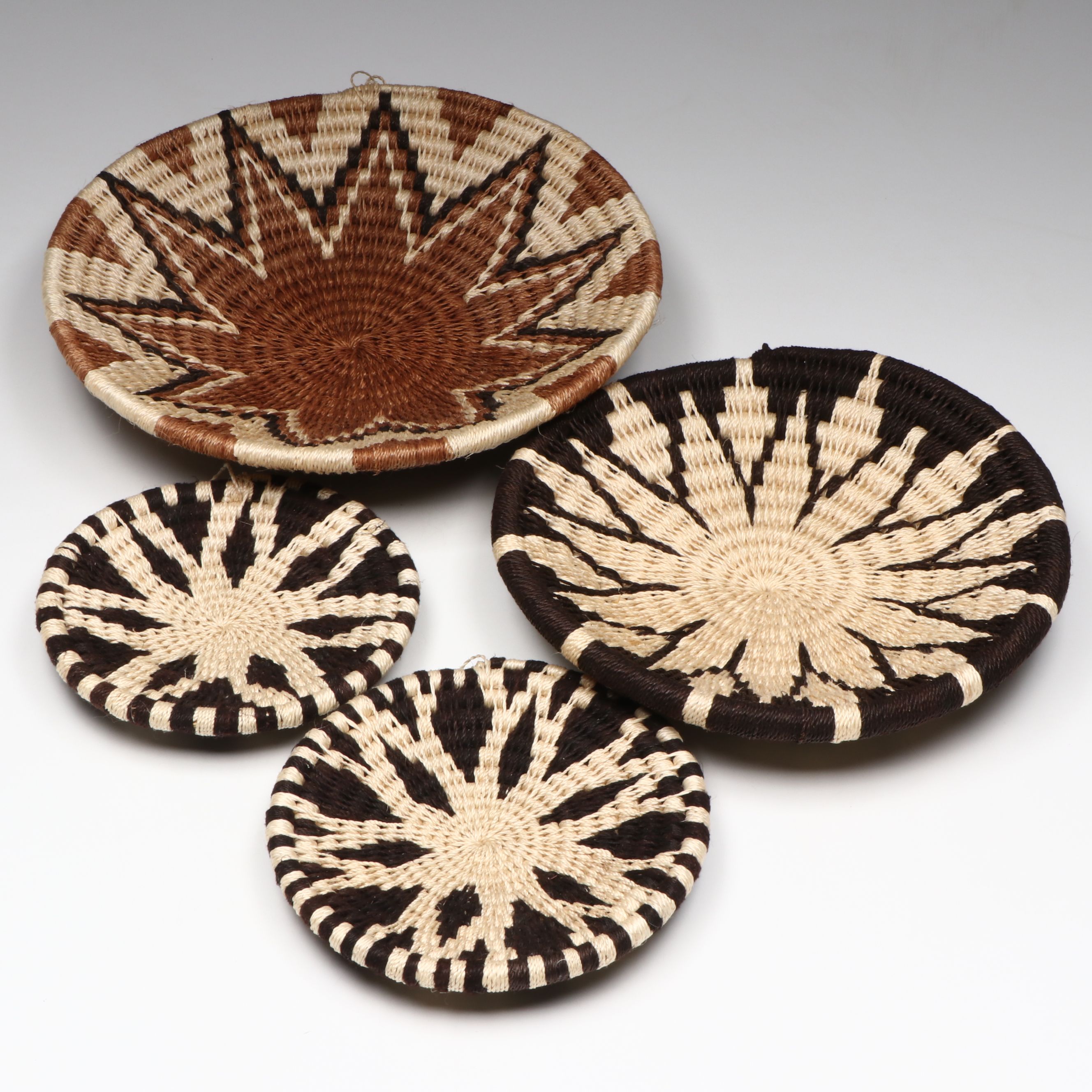 Zimbabwean Shona Peoples Handwoven Sisal Round Baskets