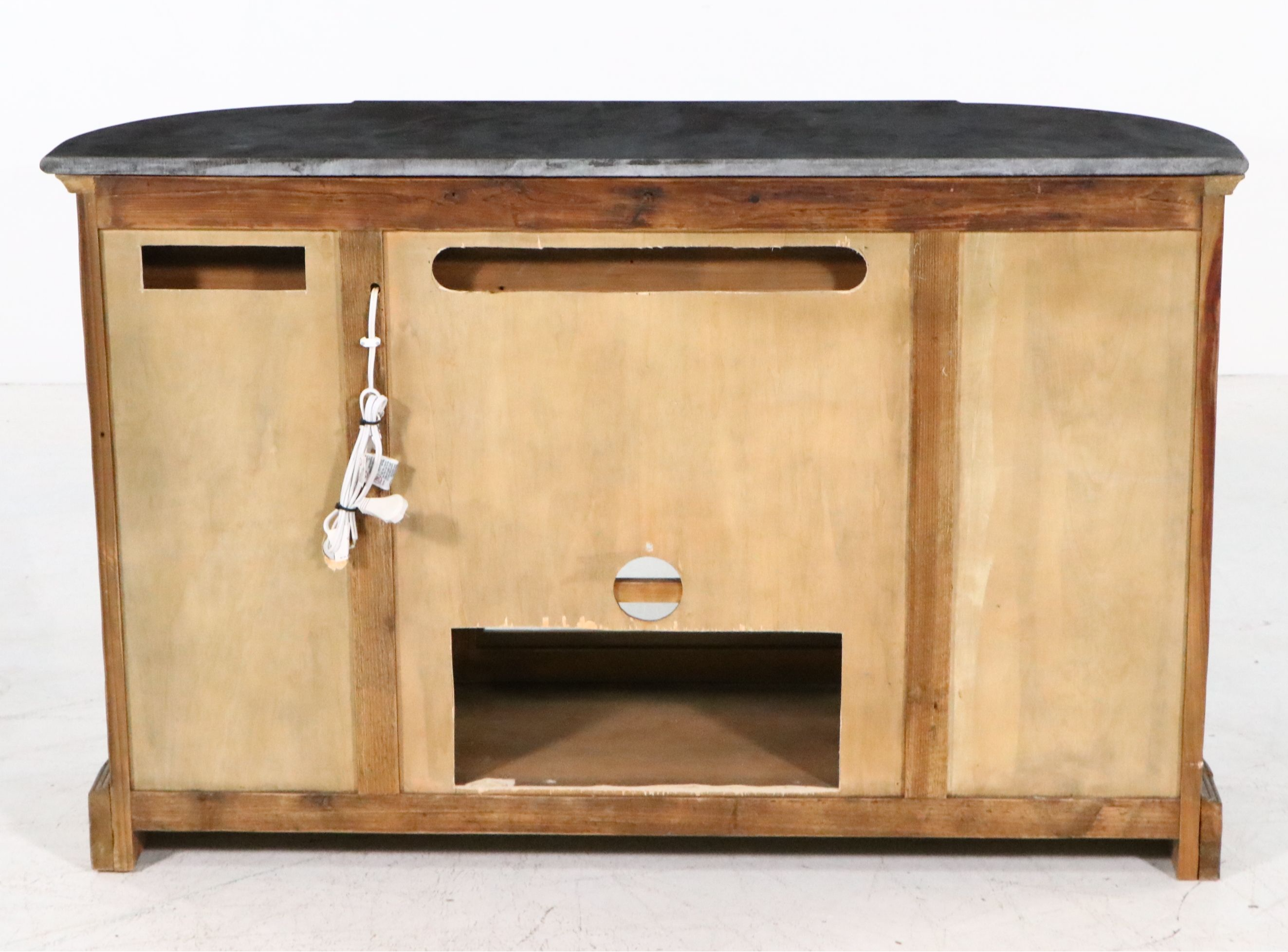 Arhaus "Kensington" Reclaimed Pine Demilune Sideboard with Bluestone Top