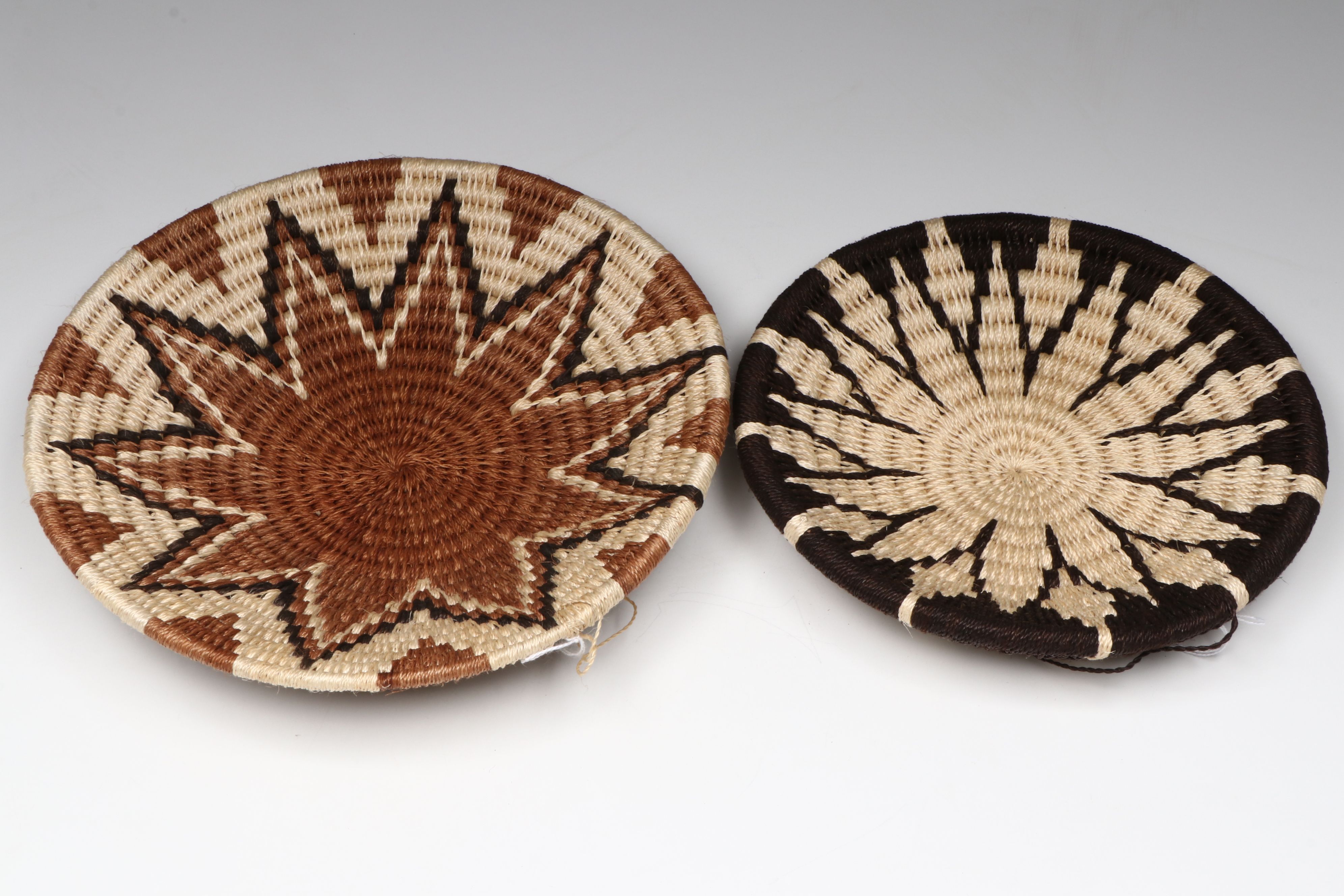 Zimbabwean Shona Peoples Handwoven Sisal Round Baskets