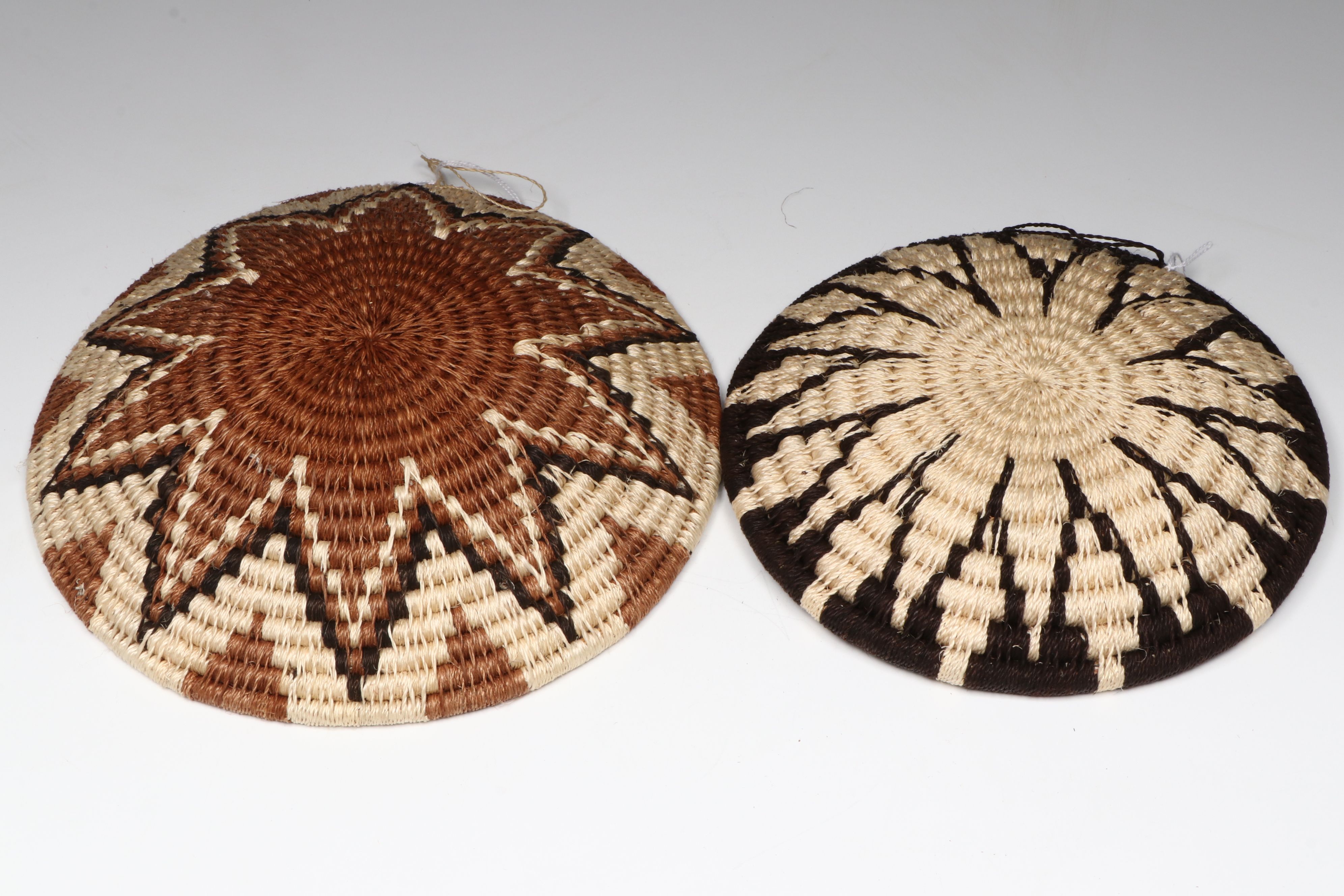Zimbabwean Shona Peoples Handwoven Sisal Round Baskets