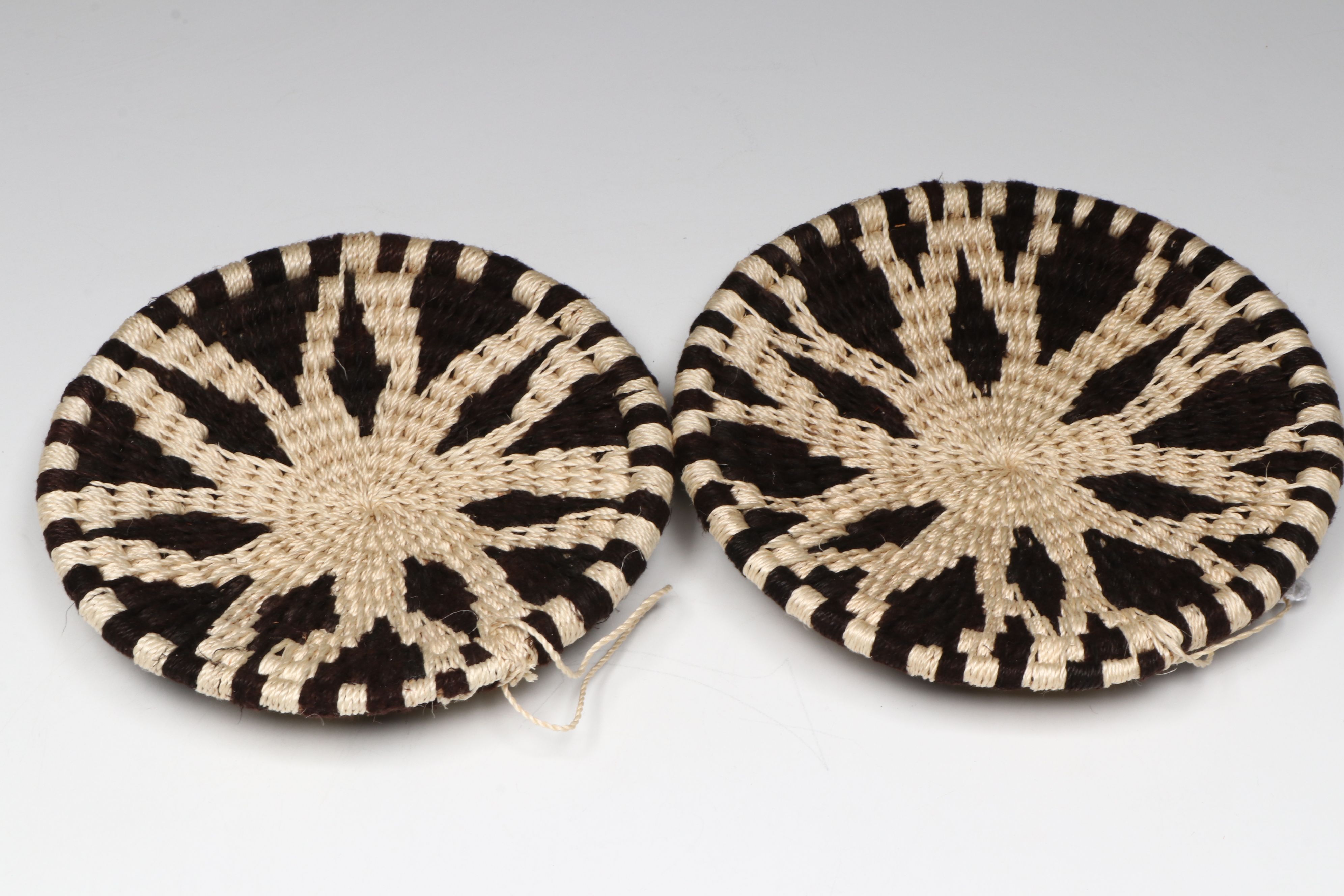 Zimbabwean Shona Peoples Handwoven Sisal Round Baskets