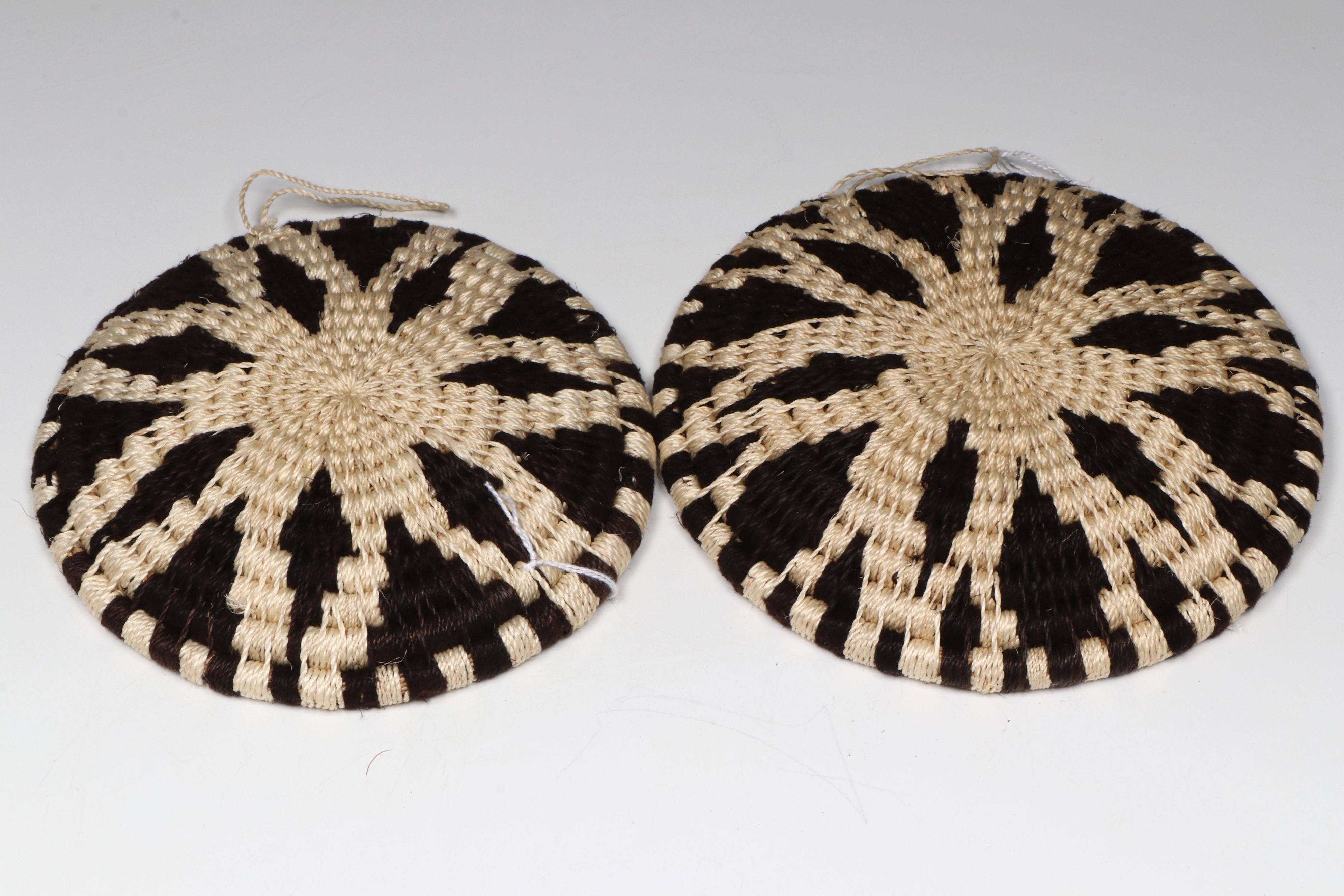Zimbabwean Shona Peoples Handwoven Sisal Round Baskets