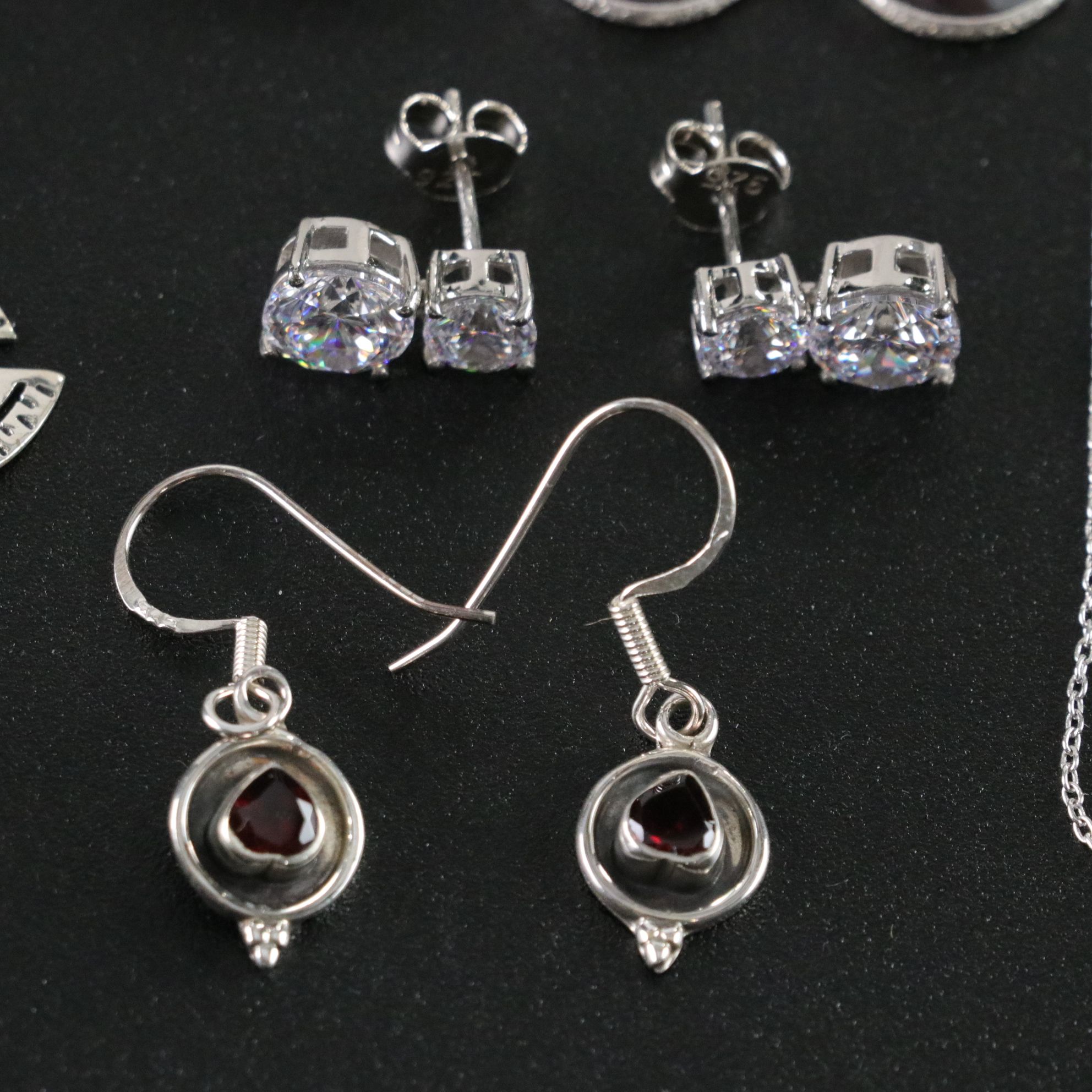 14 Assorted Sterling Silver Rings, Necklaces and Earrings