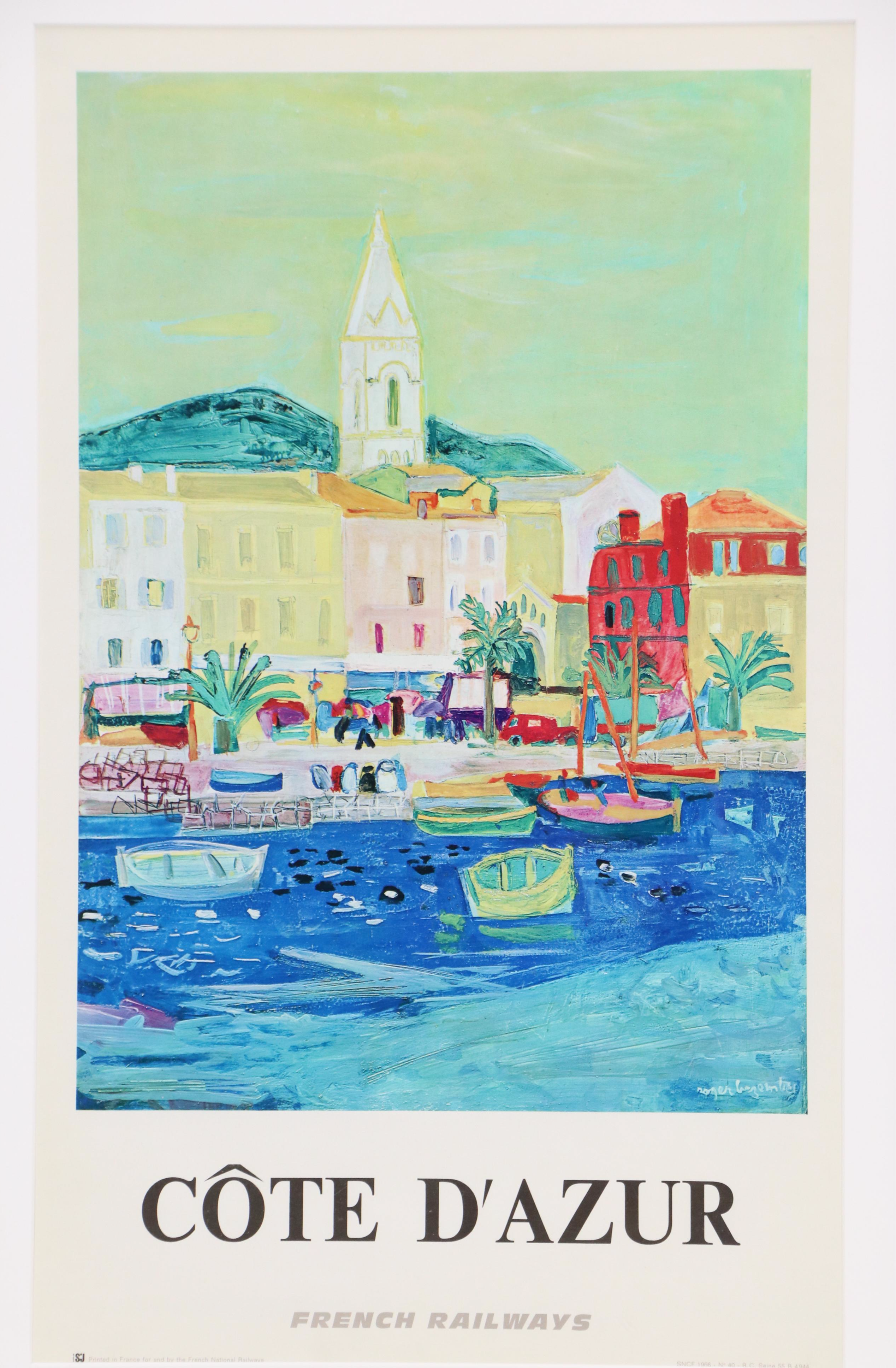French National Railways Offset Lithograph Poster "Côte D'Azur," 1966