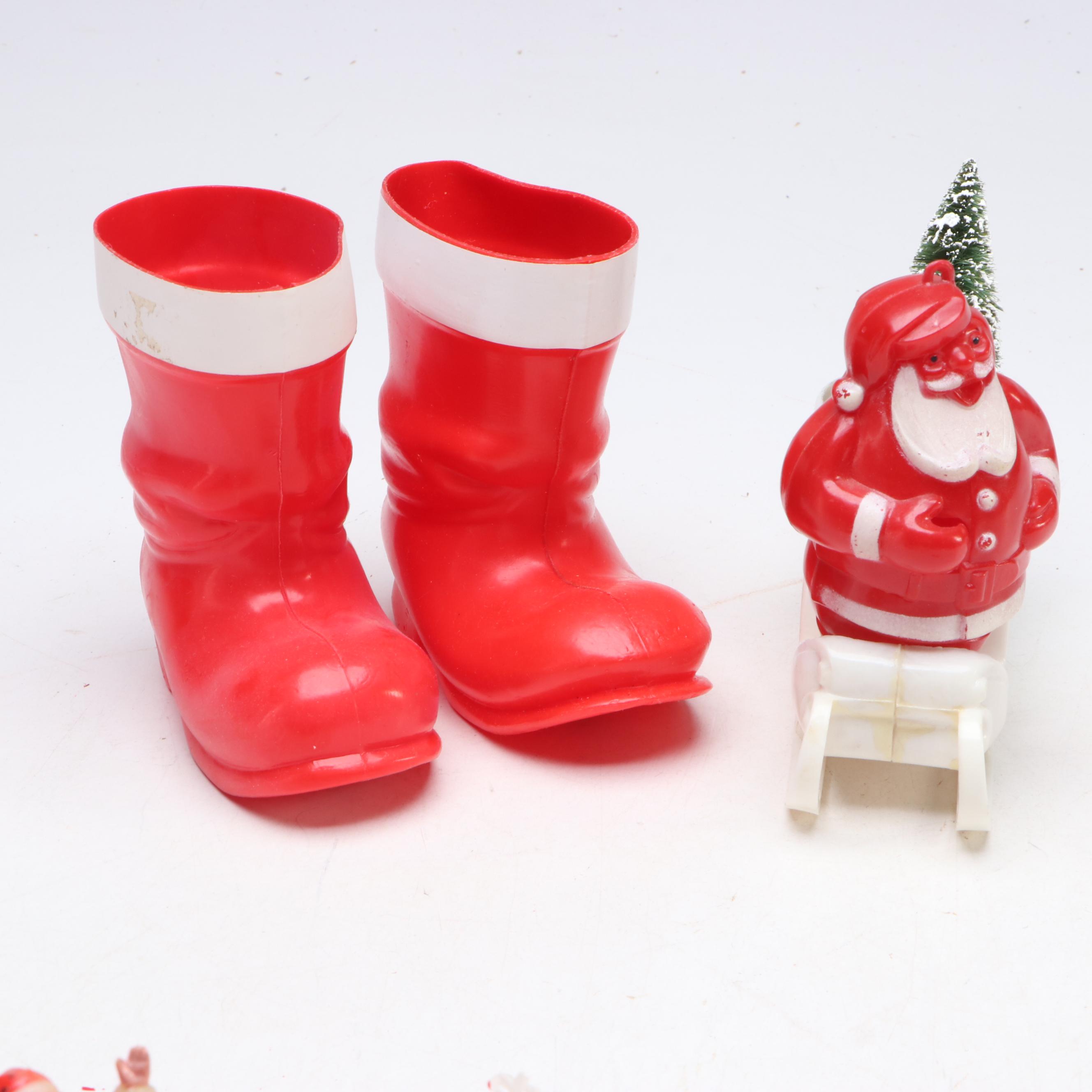 Santa Claus and Snowman Figurines with More Vintage Christmas Décor