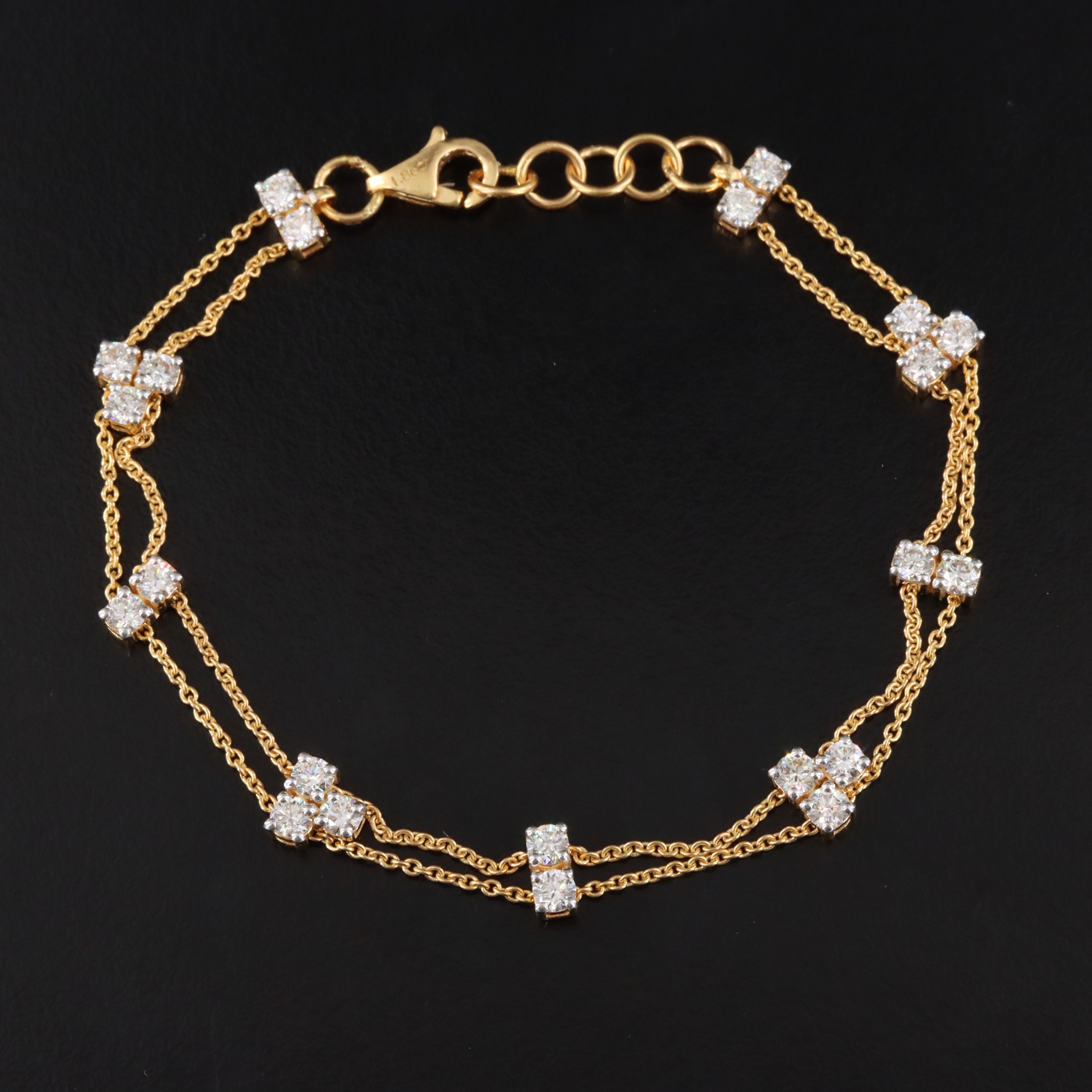 14K 1.86 CTW Diamond Station Bracelet