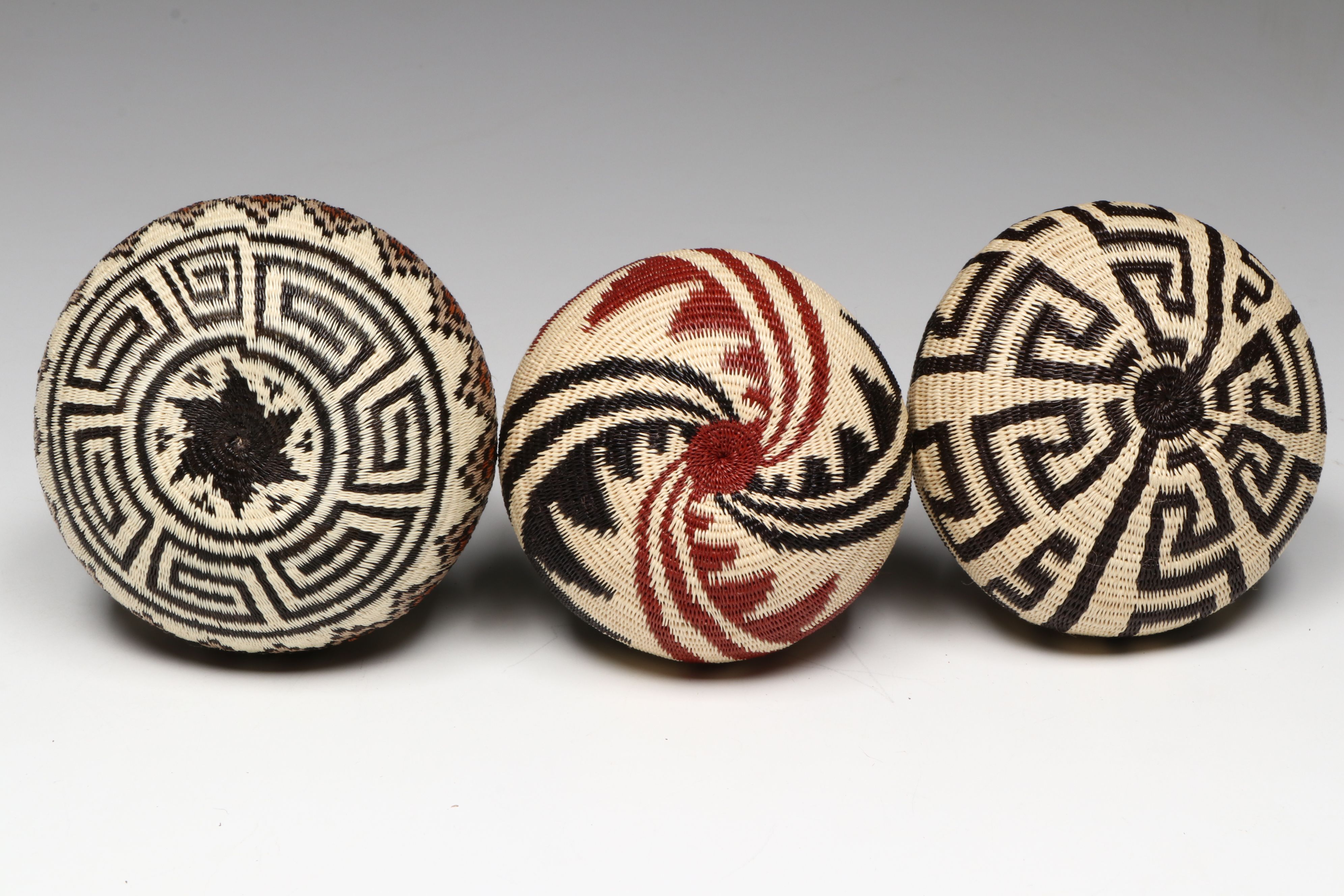 Panamanian Emberá-Wounaan Peoples Chunga Fiber and Black Palm Baskets