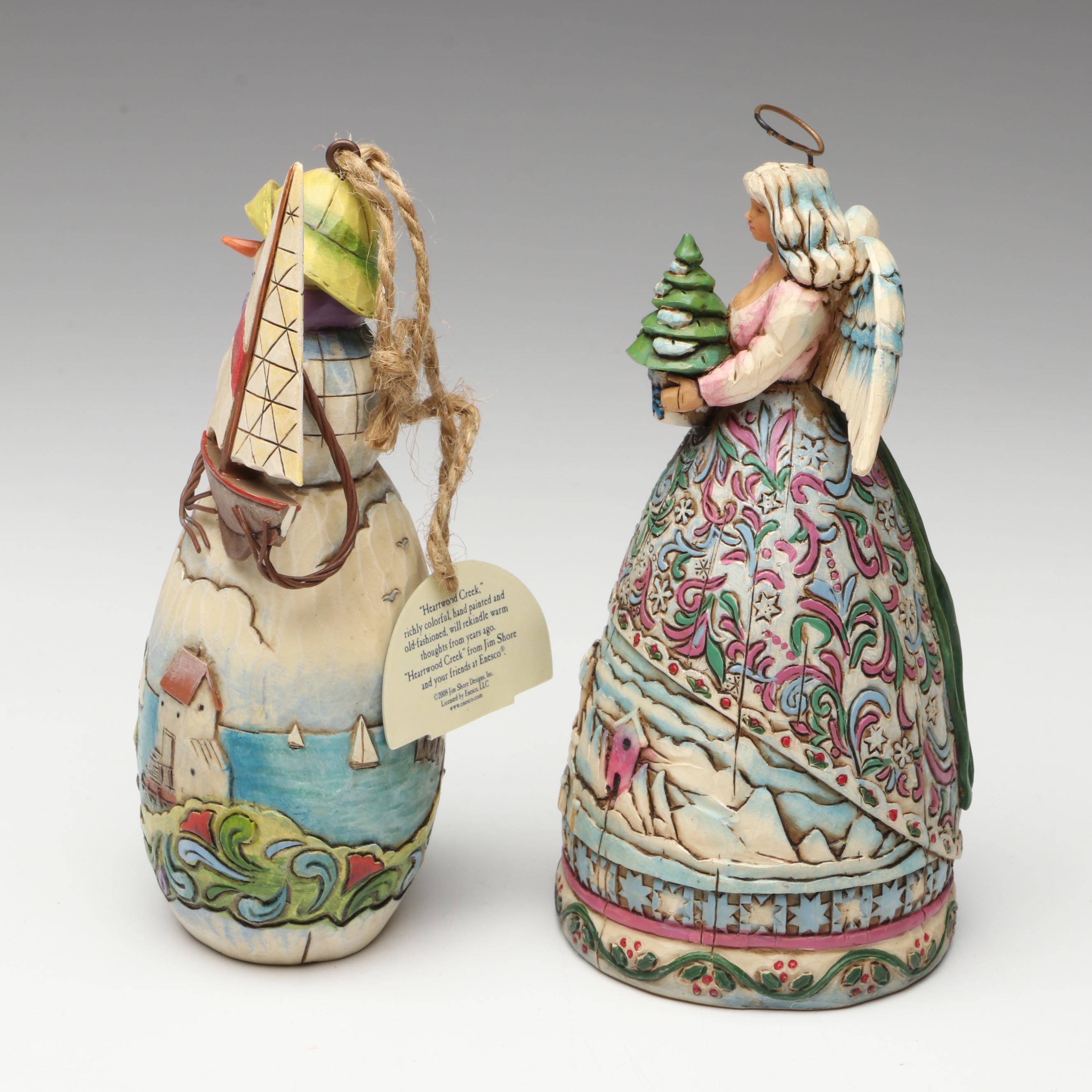 Fitz & Floyd "Old World Santa" Serving Tray with Jim Shore Ornament and Figurine