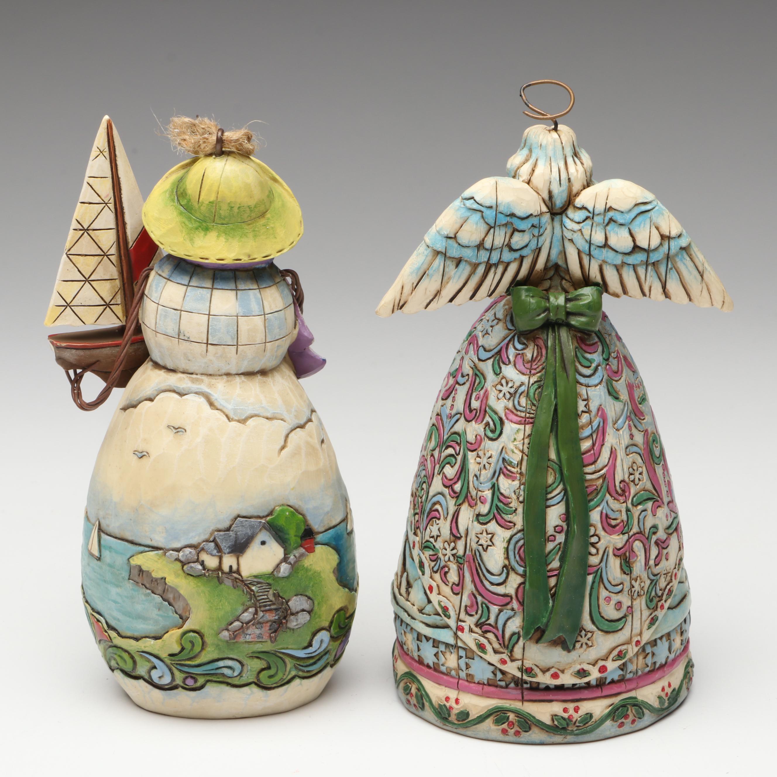 Fitz & Floyd "Old World Santa" Serving Tray with Jim Shore Ornament and Figurine