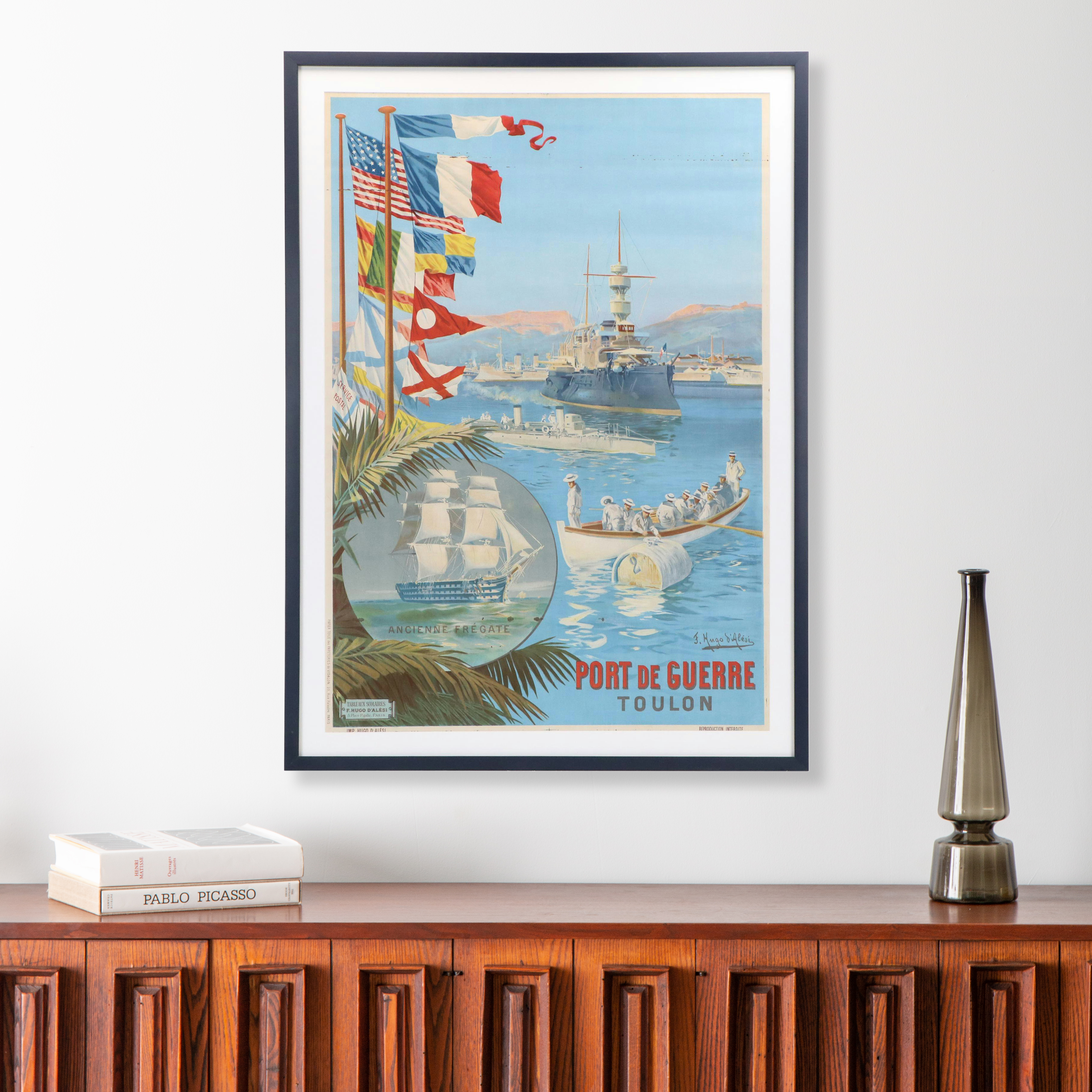 F. Hugo d'Alesi Lithograph Poster "Port de Guerre - Toulon," Early 20th Century