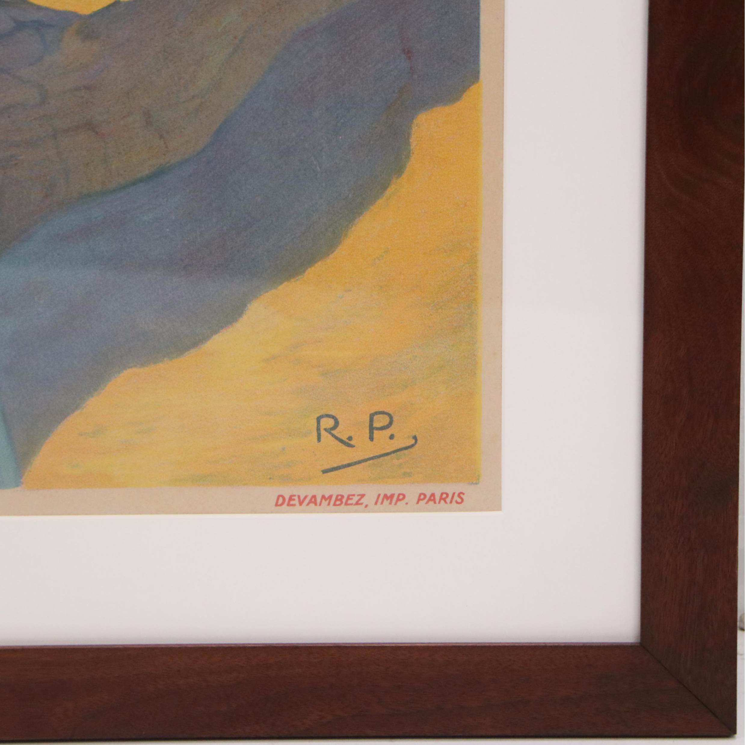 French WWI Color Lithograph "Pour le Retour...," Early 20th Century