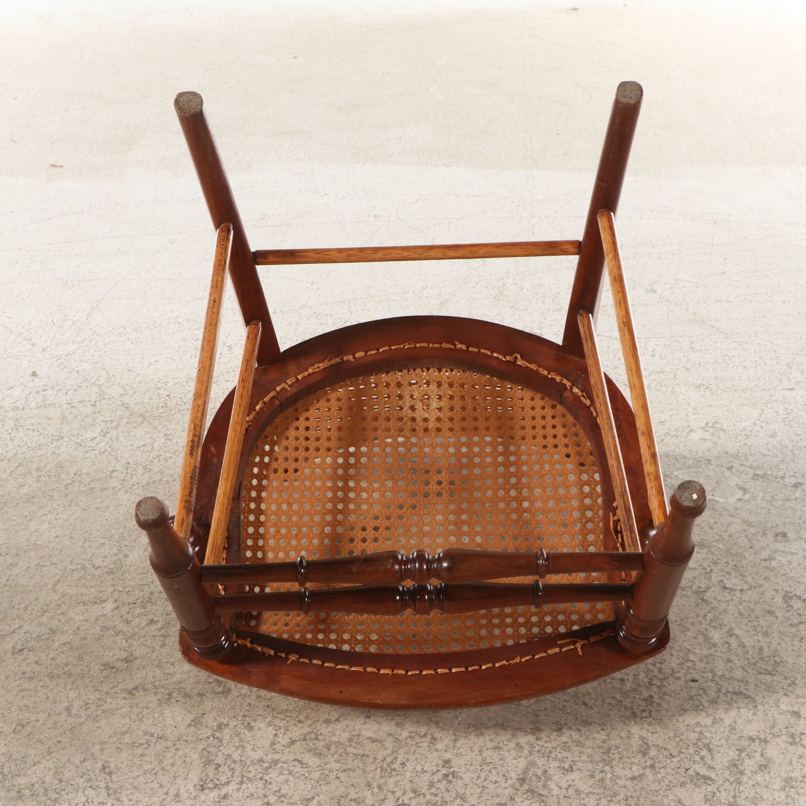 Two Late Victorian Walnut and Burl Wood Chairs with Woven Cane Seating