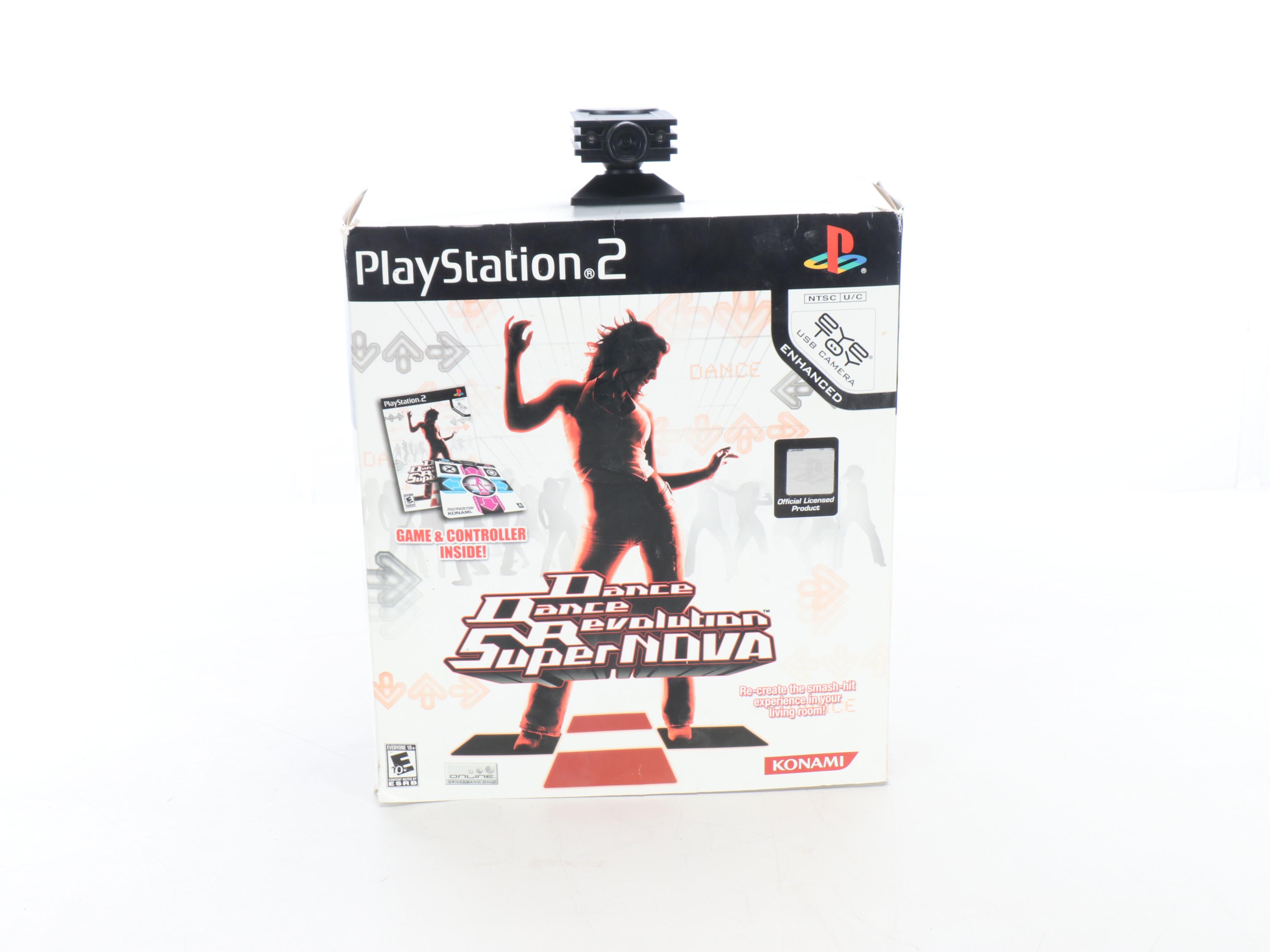 Sony Playstation 2 with Controllers, Guitars, Games and More Accessories