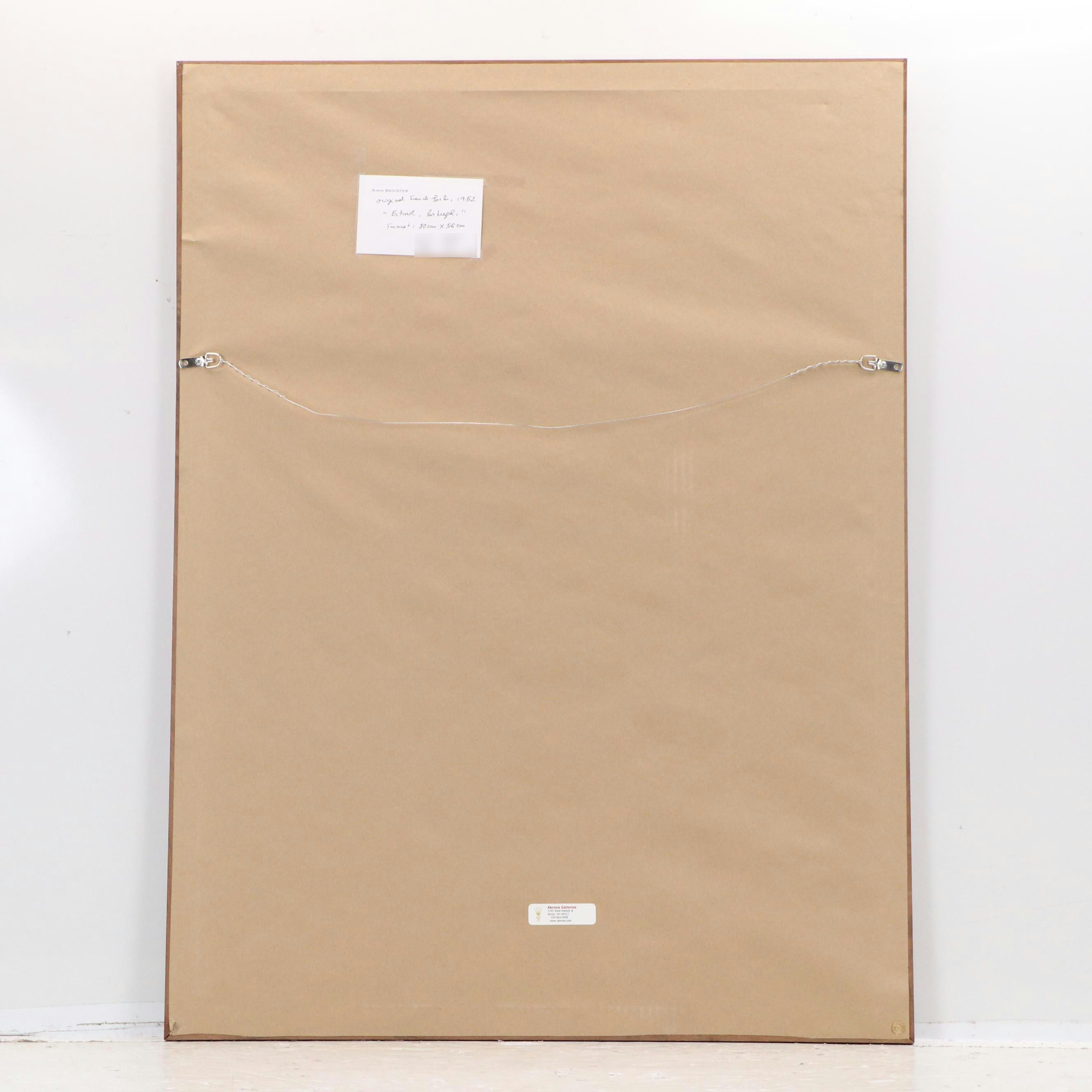 Vintage Lithograph Poster "Carcavelos, Cascais, Estoril Portugal," 1951