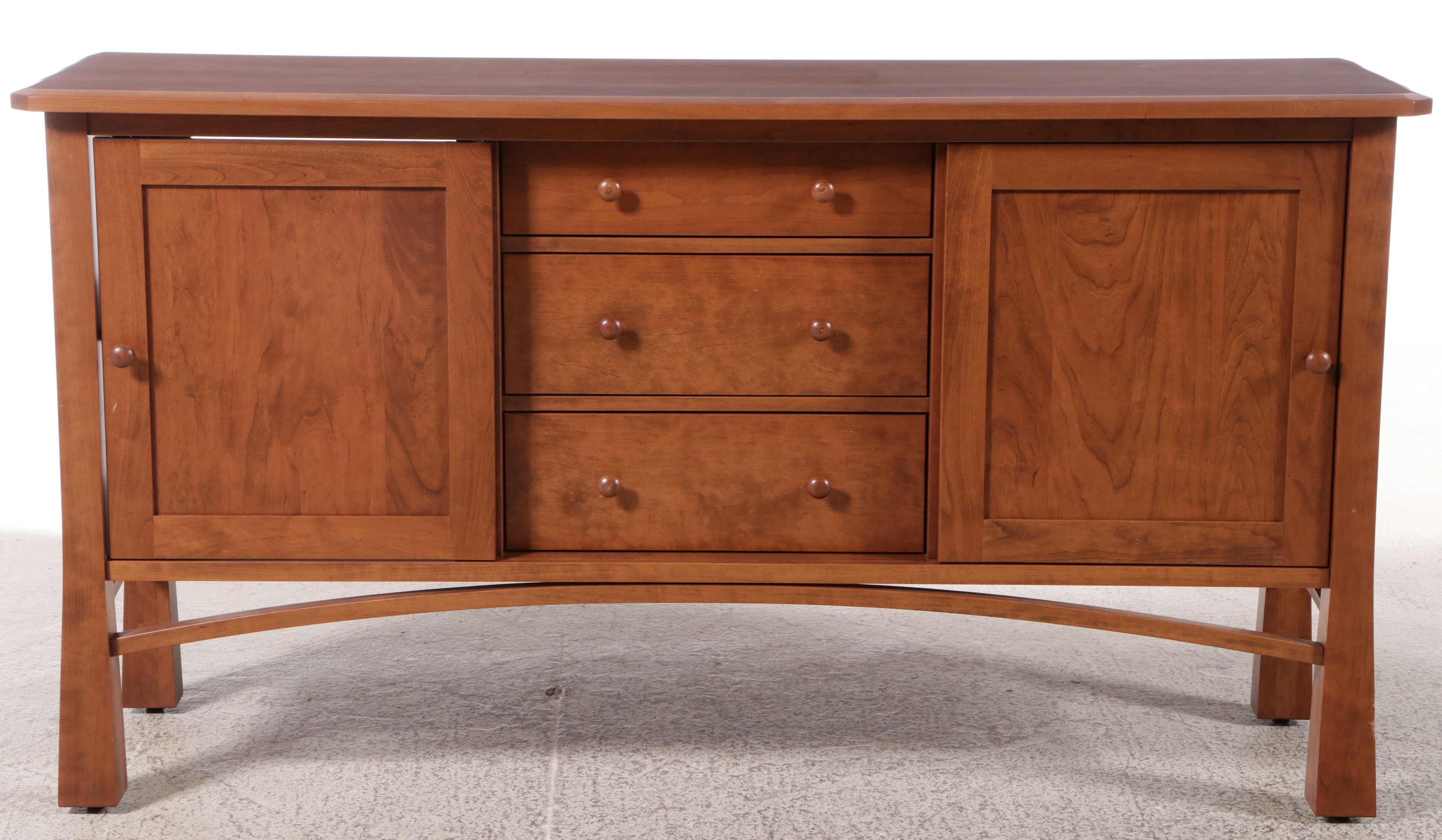 Ohio Hardwood Furniture Craftsman Style Handcrafted Cherry Sideboard, 2013