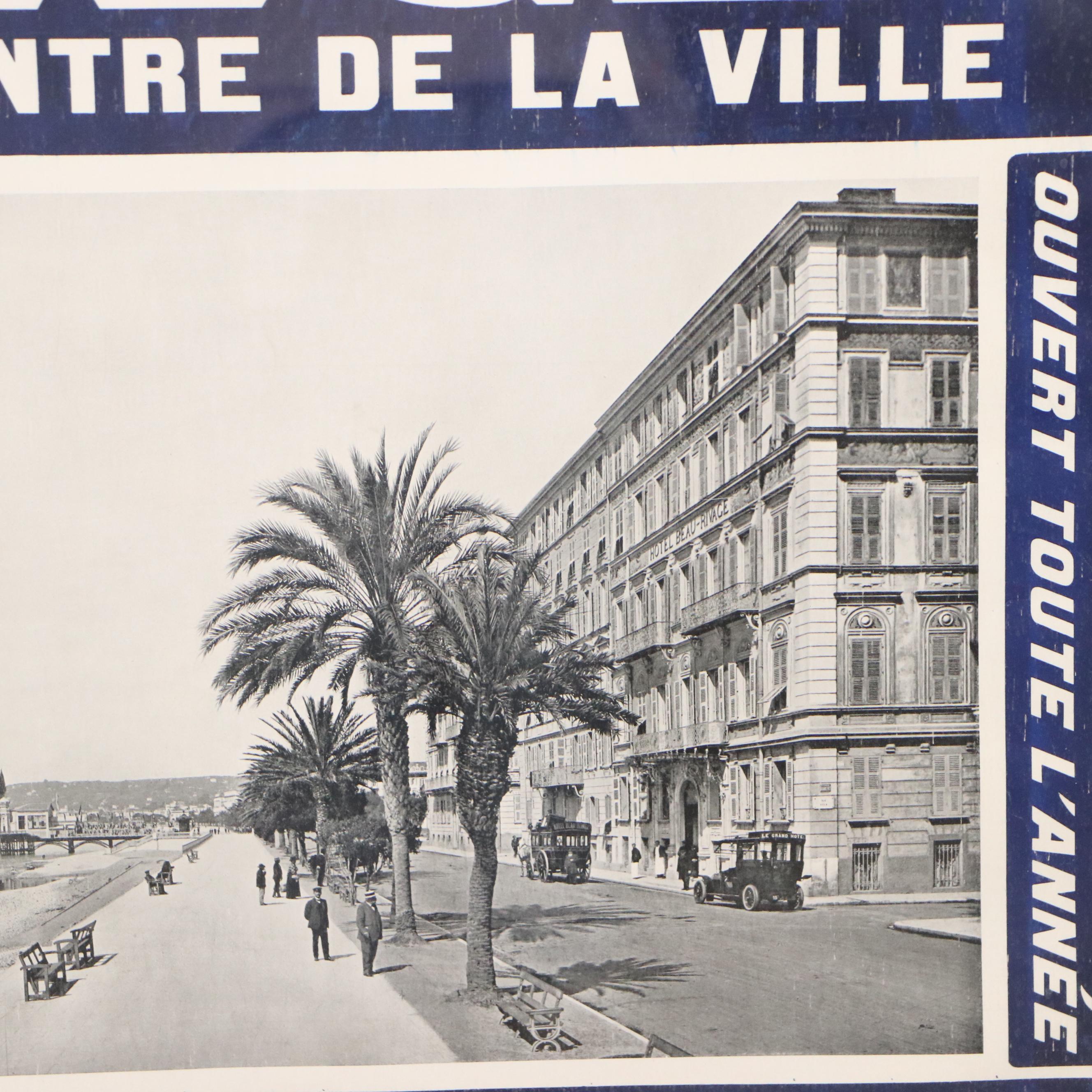 French Halftone Letterpress Travel Poster "Hotel Beau-Rivage," 1910