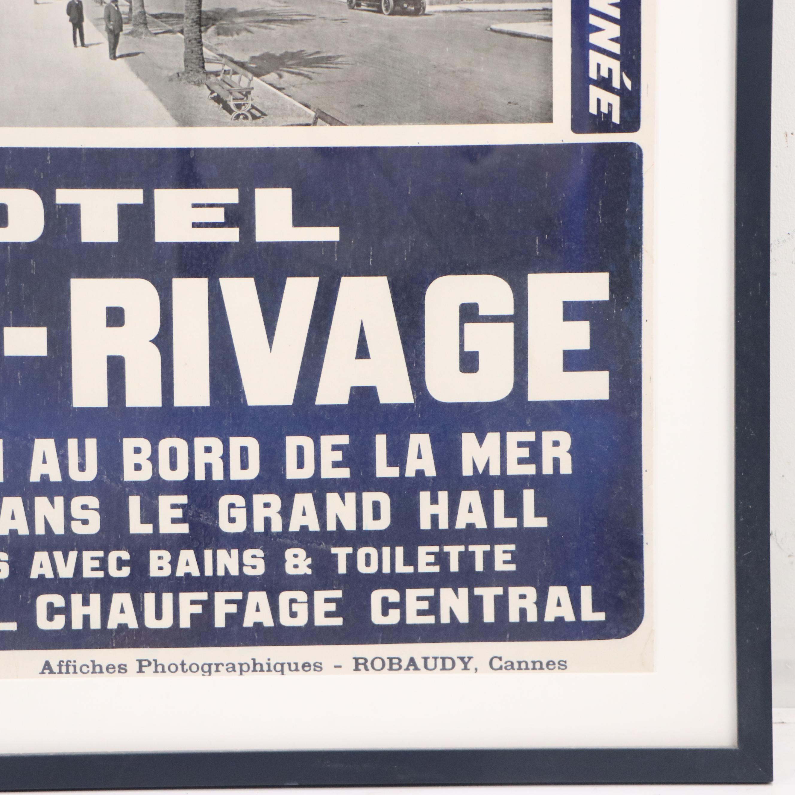 French Halftone Letterpress Travel Poster "Hotel Beau-Rivage," 1910