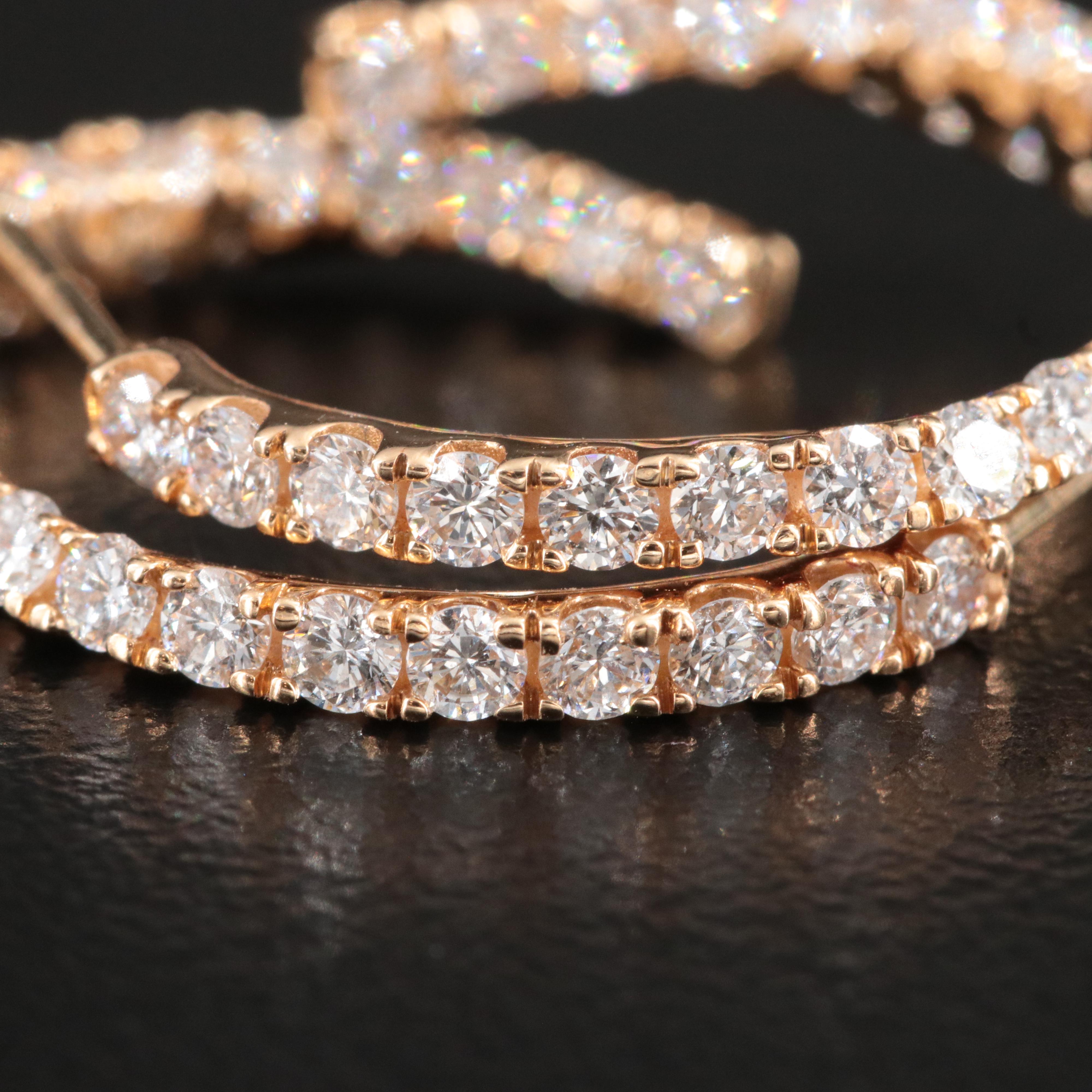 14K 1.50 CTW Lab Grown Diamond Half Hoop Earrings