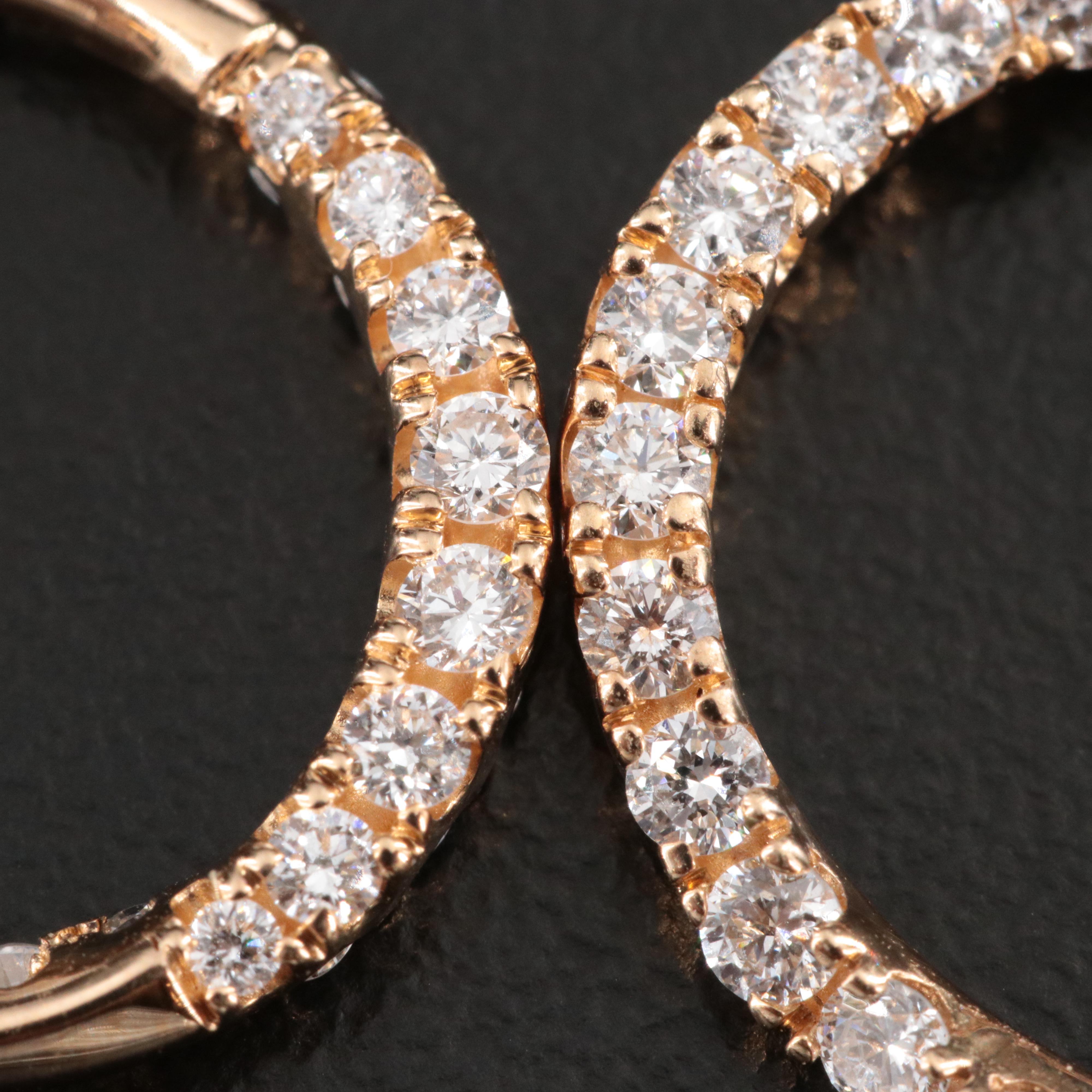 14K 1.50 CTW Lab Grown Diamond Half Hoop Earrings